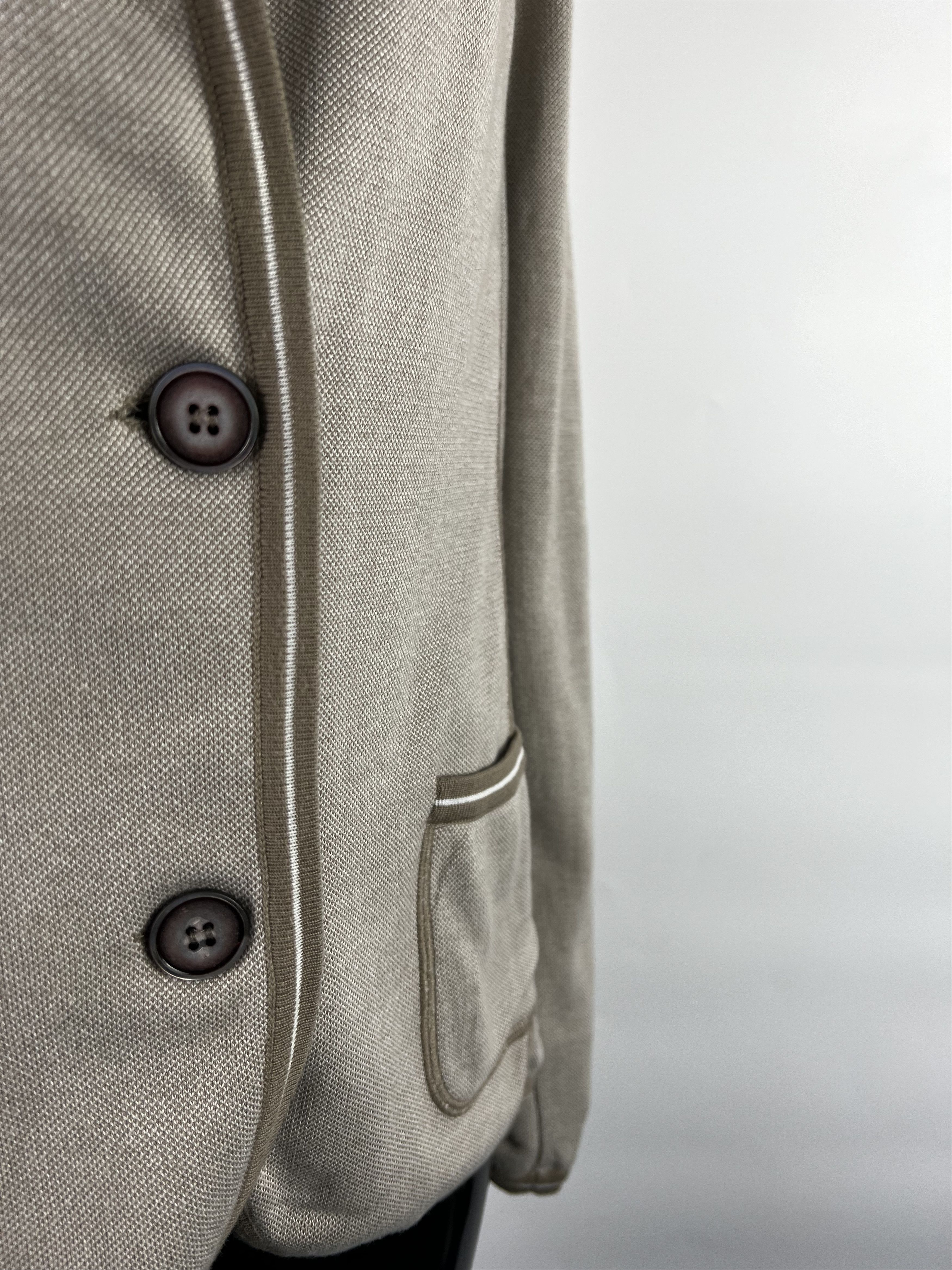 Fedeli Fedeli Women's Beige Cotton Cardigan Size IT50 Size XL / US 12-14 / IT 48-50 - 4 Thumbnail