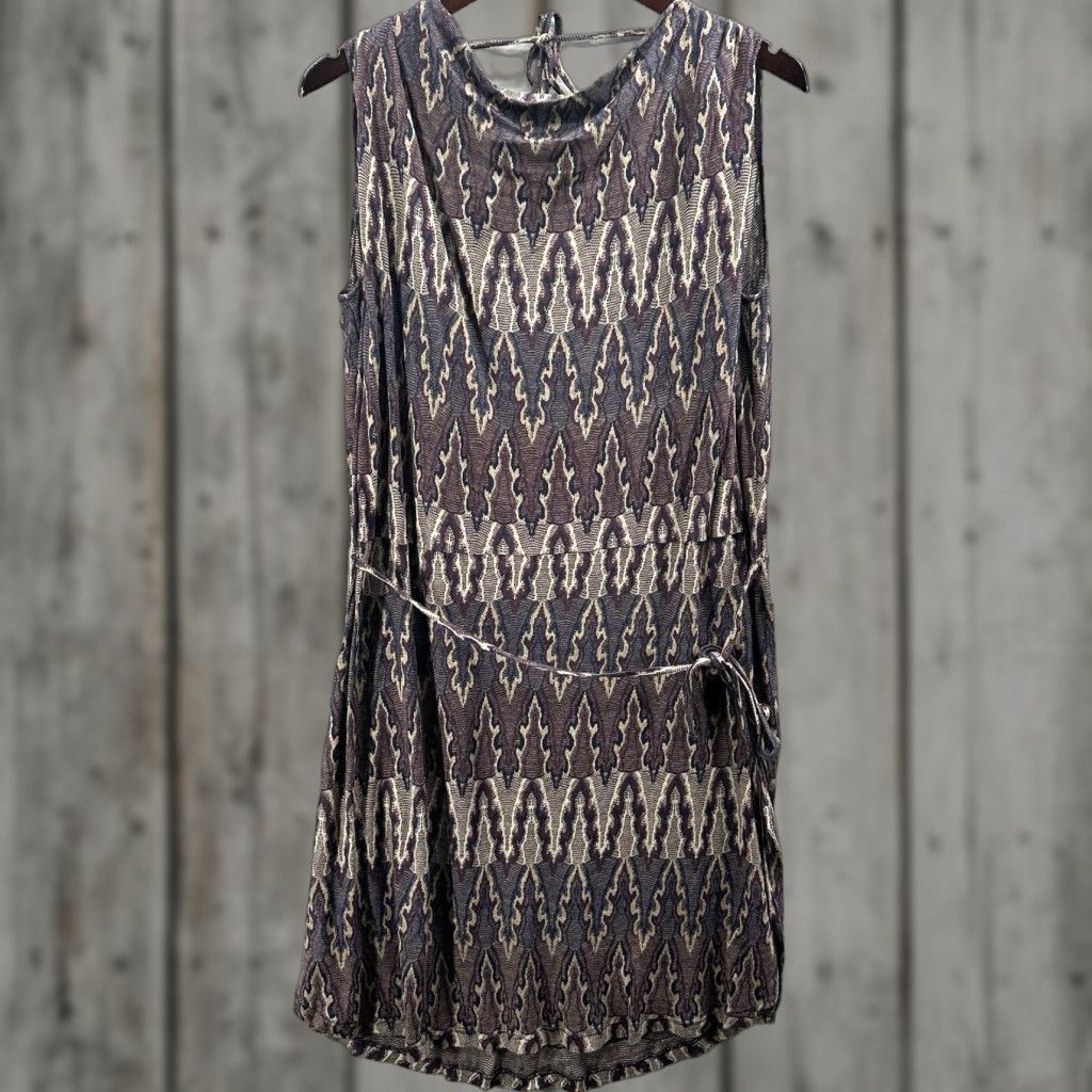 Isabel Marant Etoile Dress 2 Small Womens Ikat Print Knit Sleeveless Quiet Lux
