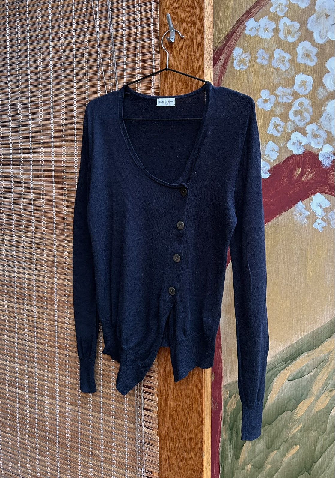 Dries Van Noten Dries Van Noten 100% Cotton Cardigan Asymmetric Button Front Size S / US 4 / IT 40 - 5 Thumbnail