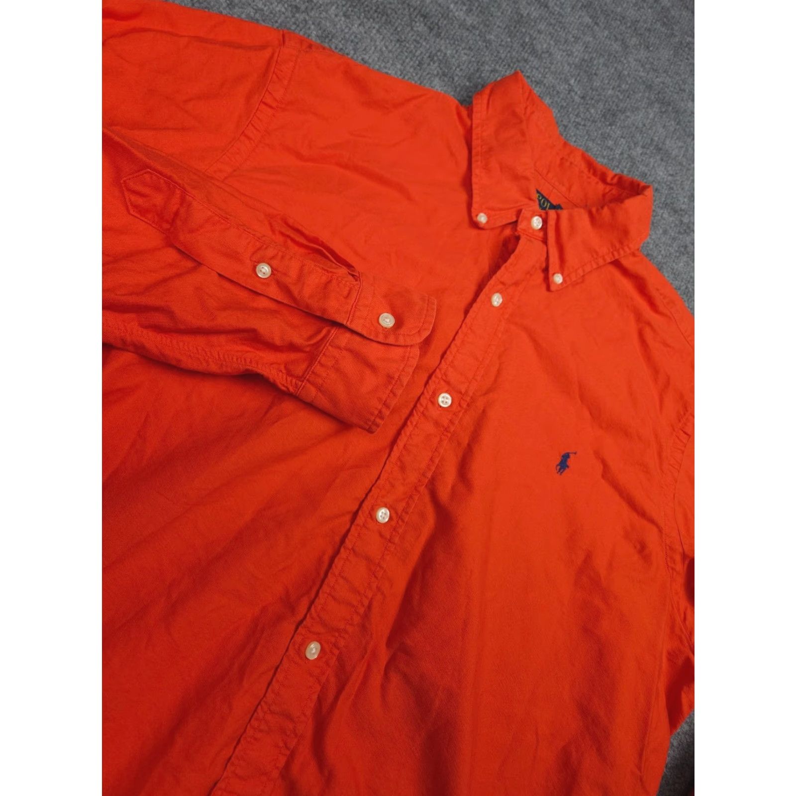 Polo Ralph Lauren VINTAGE Polo Ralph Lauren Flannel Shirt Mens XL Orange 100% Cotton Oxford Pony Button Up Size US XL / EU 56 / 4 - 4 Thumbnail