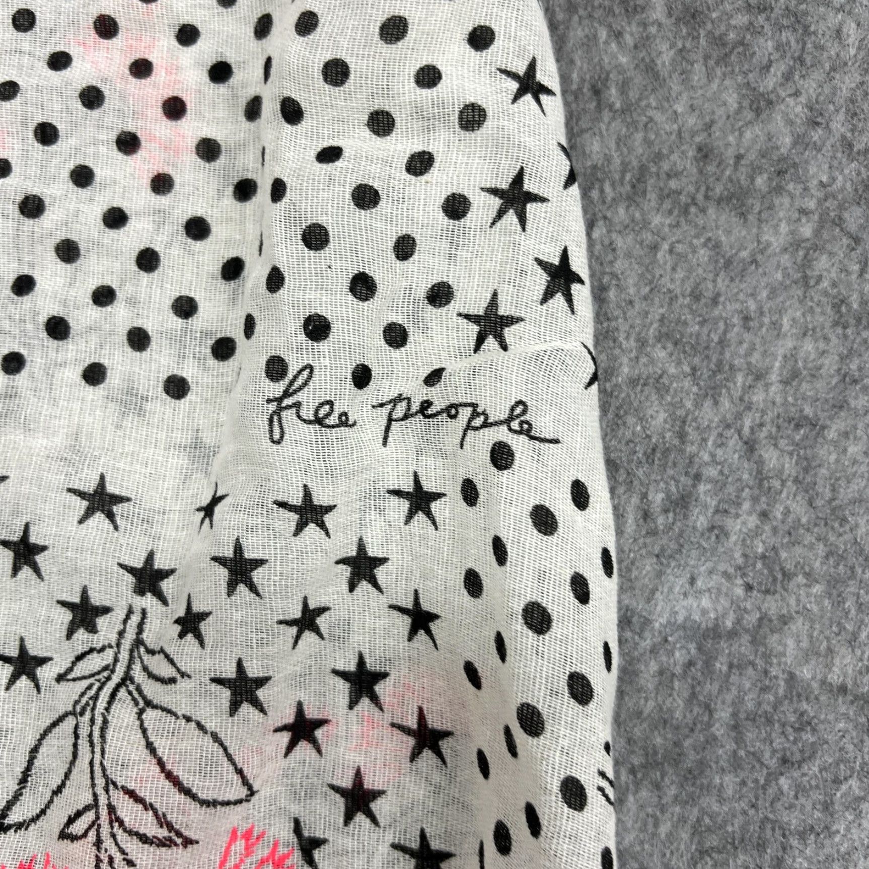 Free People Free People Tote Bag Womens Medium White Floral Cotton Lightweight Casual Preppy Size ONE SIZE - 5 Thumbnail