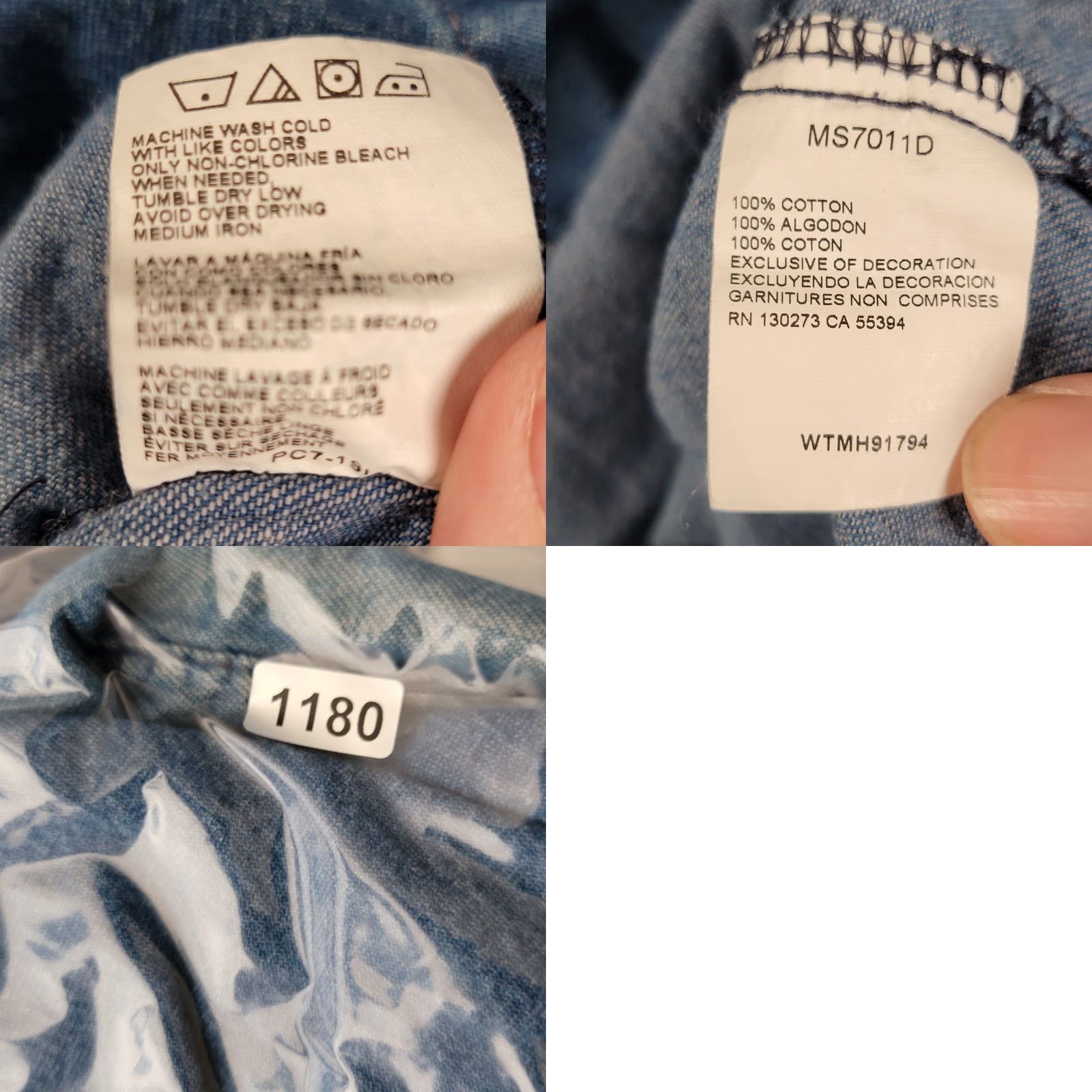 Wrangler VINTAGE Wrangler Mens Button-Down Shirt Regular L Blue Denim Western Pearl Snap Size US L / EU 52-54 / 3 - 10 Thumbnail