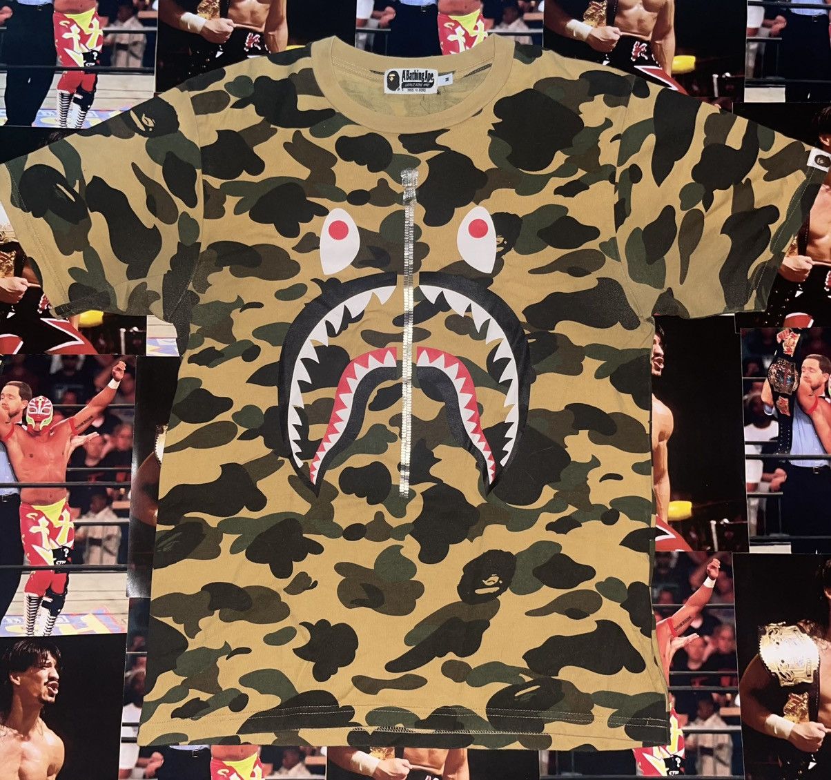 Bape Bape 1st Camo Shark Tee Yellow (M) Size US M / EU 48-50 / 2 - 1 Thumbnail
