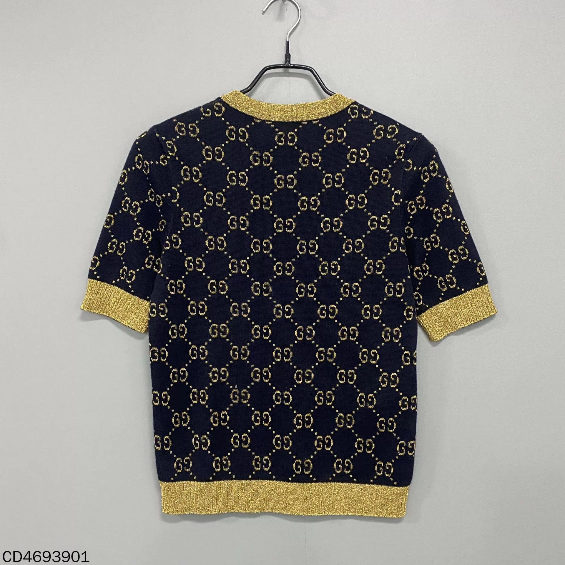 Gucci GUCCI Gold-Thread Jacquard Allover Print Knit Tee Size XS / US 0-2 / IT 36-38 - 3 Thumbnail