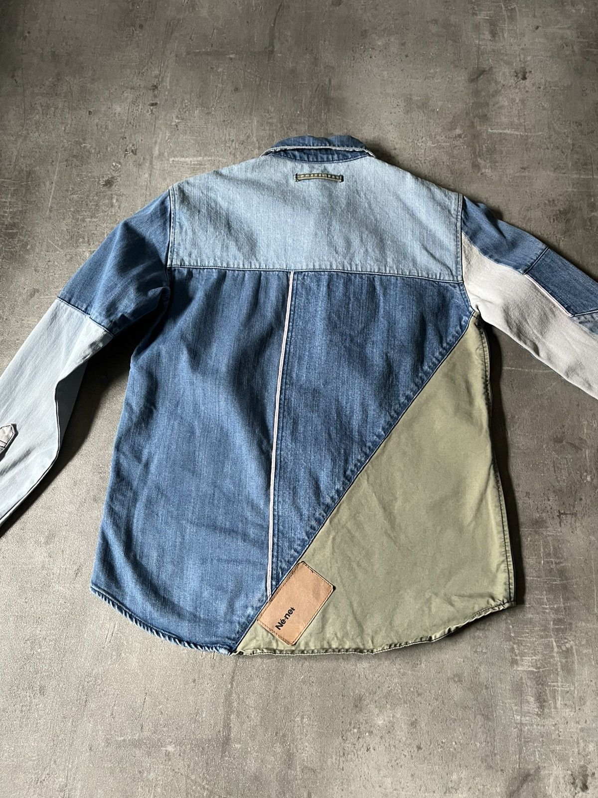 Issey Miyake × Japanese Brand × Ne-Net Ne-Net reconstructed patchwork denim button up shirt Size US M / EU 48-50 / 2 - 8 Thumbnail