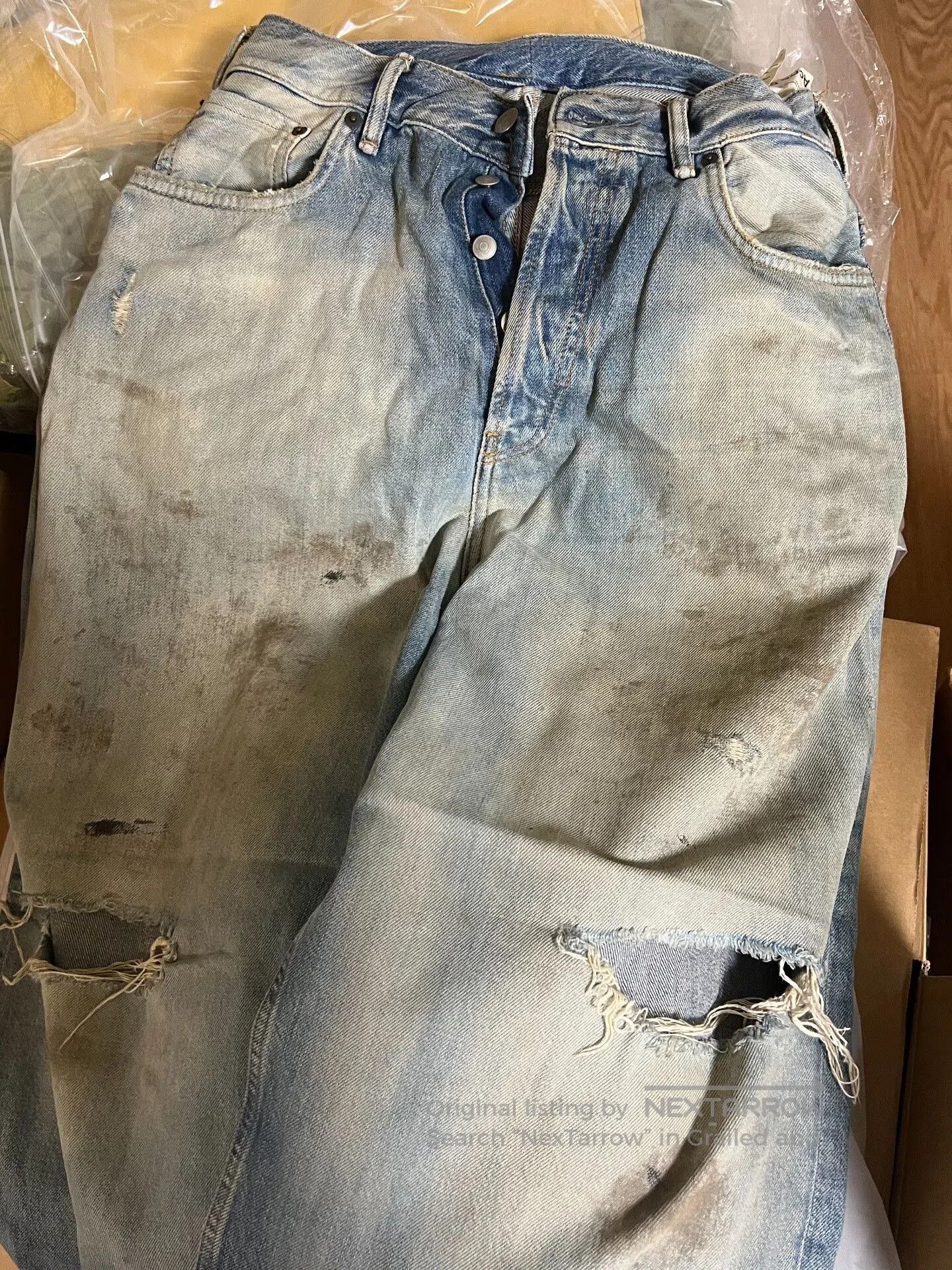 Acne Studios Acne Studios Distressed Denim Wide-Leg Pants. Size US 32 / EU 48 - 2 Thumbnail