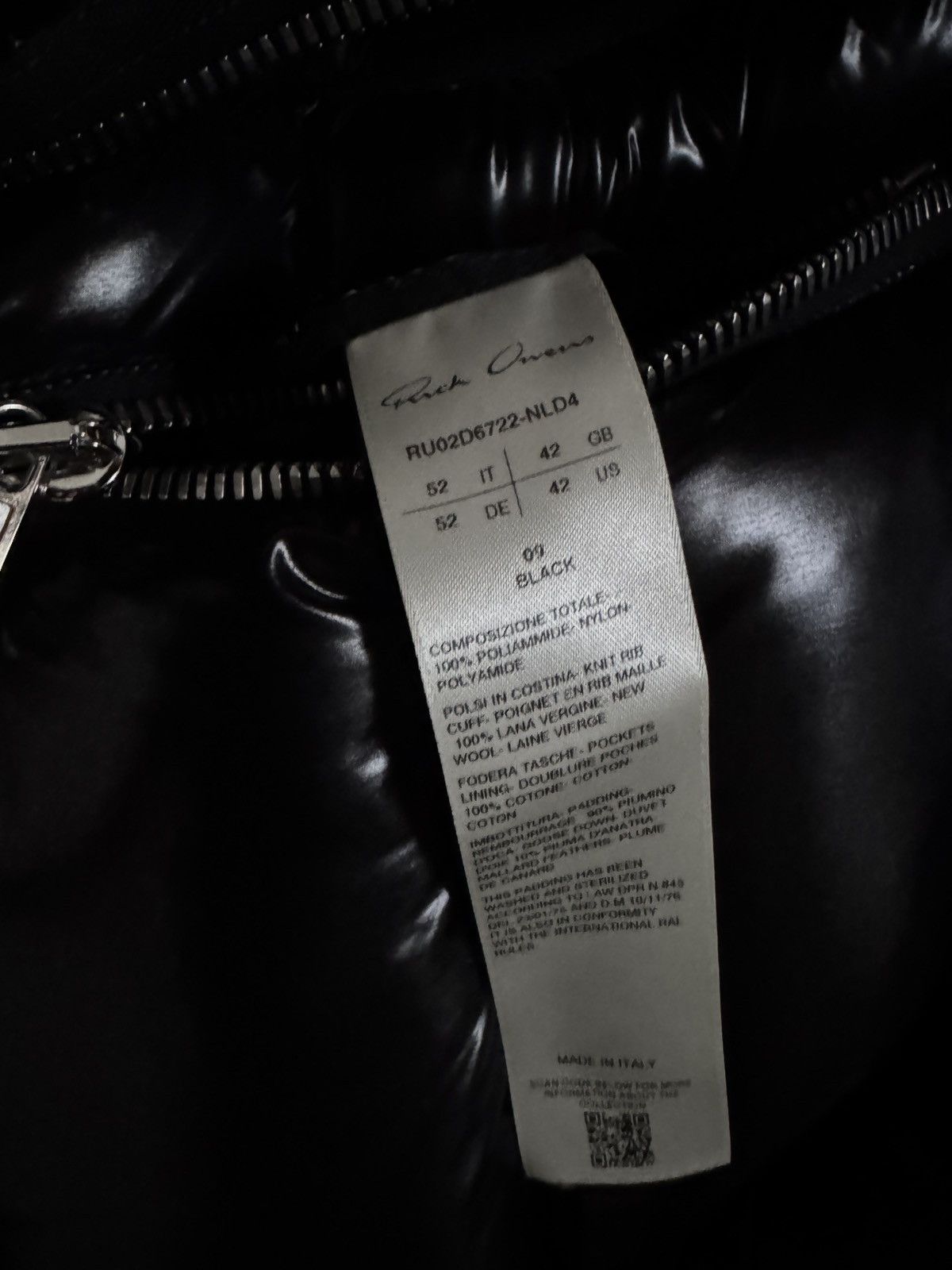 Rick Owens RICK OWENS PORTERVILLE FW24 FULL ZIP LACQUER PUFFER COAT Size US XL / EU 56 / 4 - 9 Thumbnail