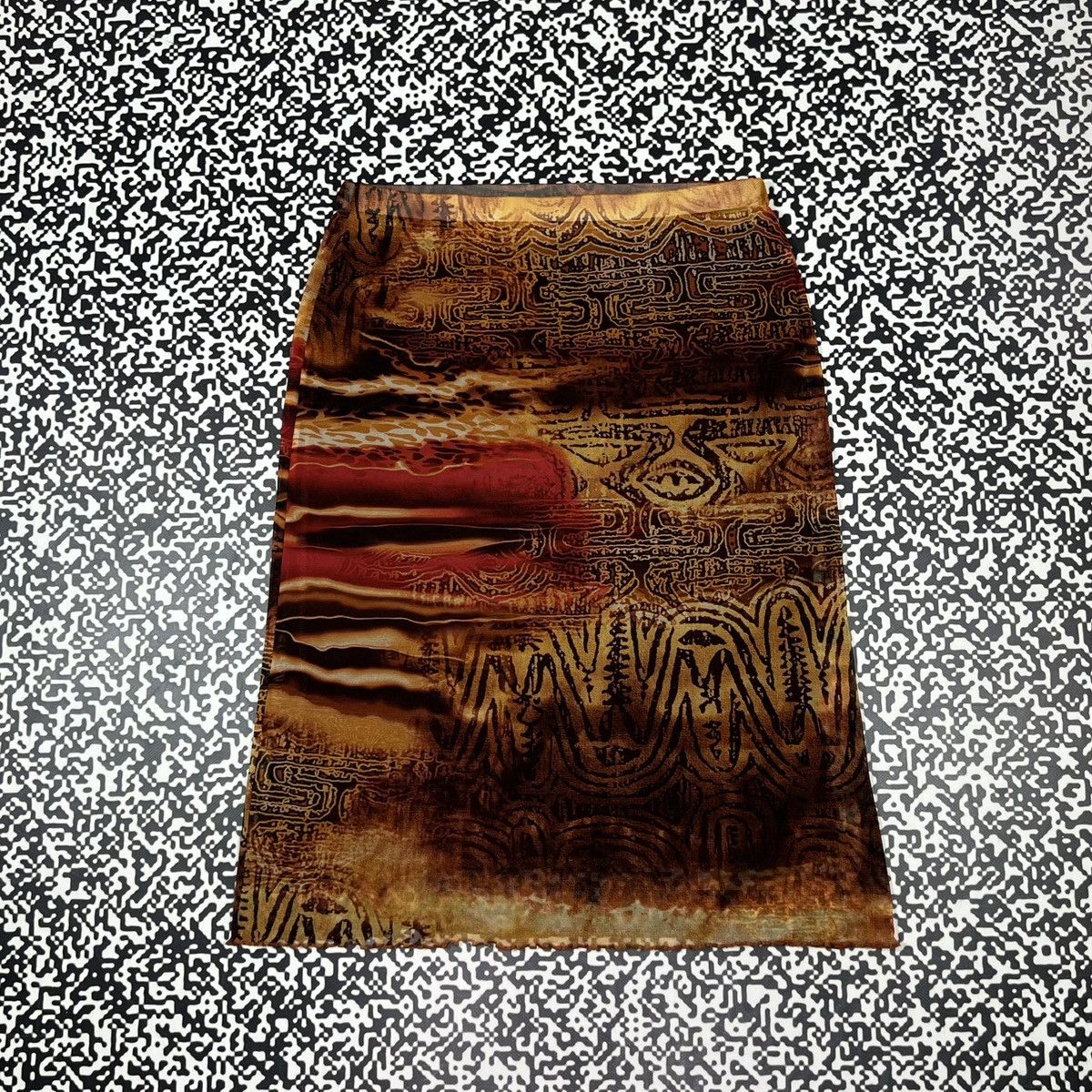 Japanese Brand Vintage Y2K Japanese JPG Aztec Style Mesh Retro Midi Skirt Size 28" / US 6 / IT 42 - 3 Thumbnail