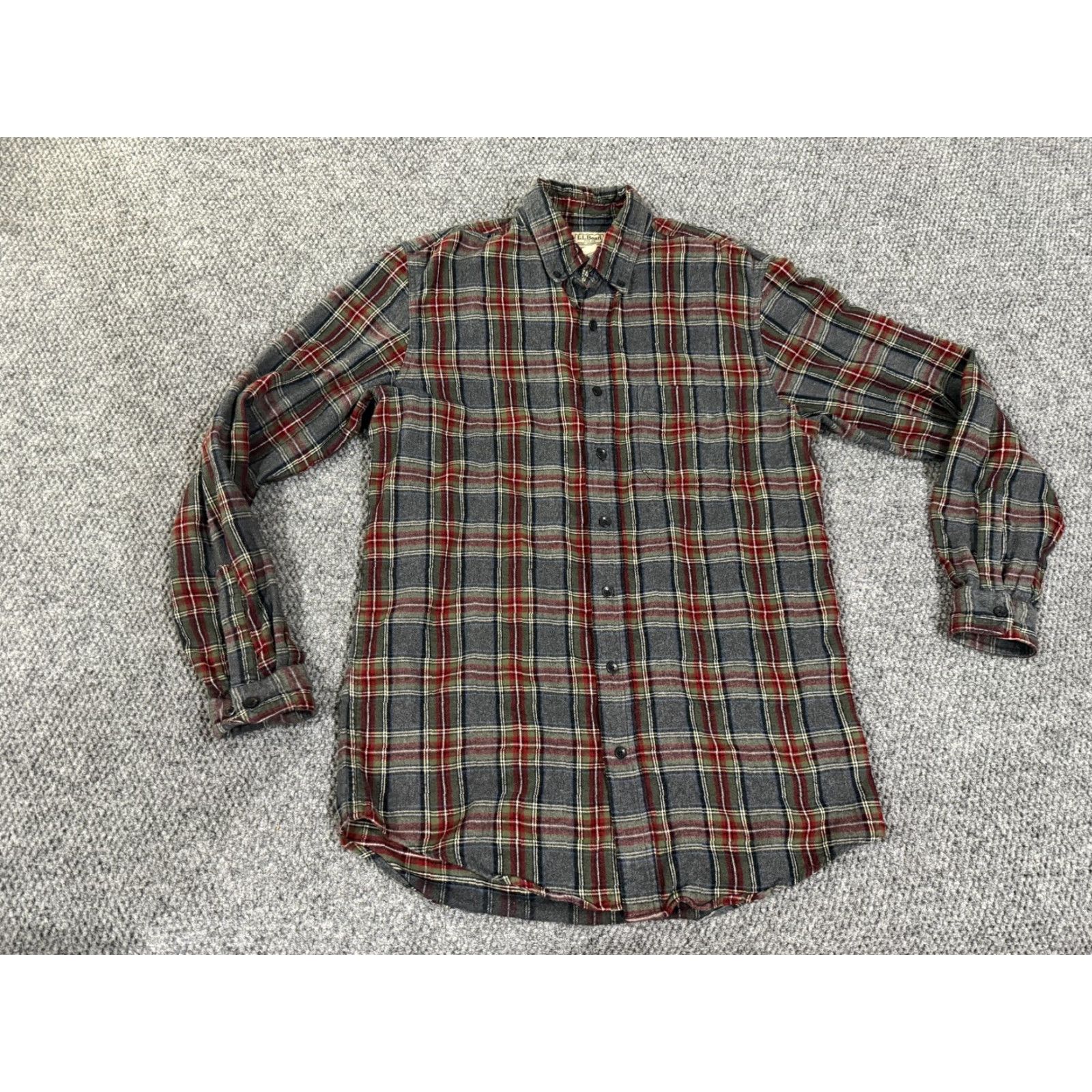 Vintage VINTAGE L.L.Bean Shirt Mens MT Gray Plaid Flannel Long Sleeve Button Front Tall Size US M / EU 48-50 / 2 - 2 Thumbnail