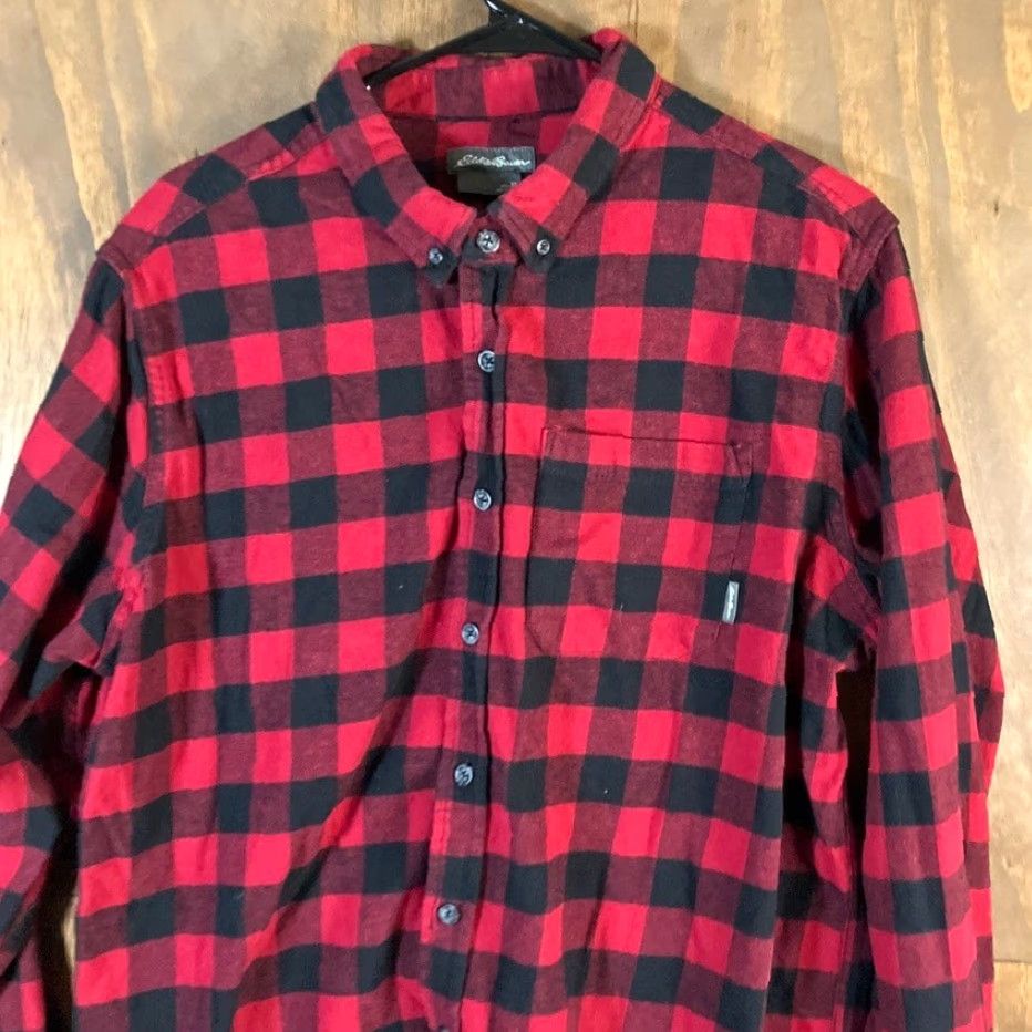 Eddie Bauer Eddie Bauer Womens Shirt Red Black Plaid Button Down Long Sleeve 100% Cotton XL Size US XL / EU 56 / 4 - 2 Thumbnail