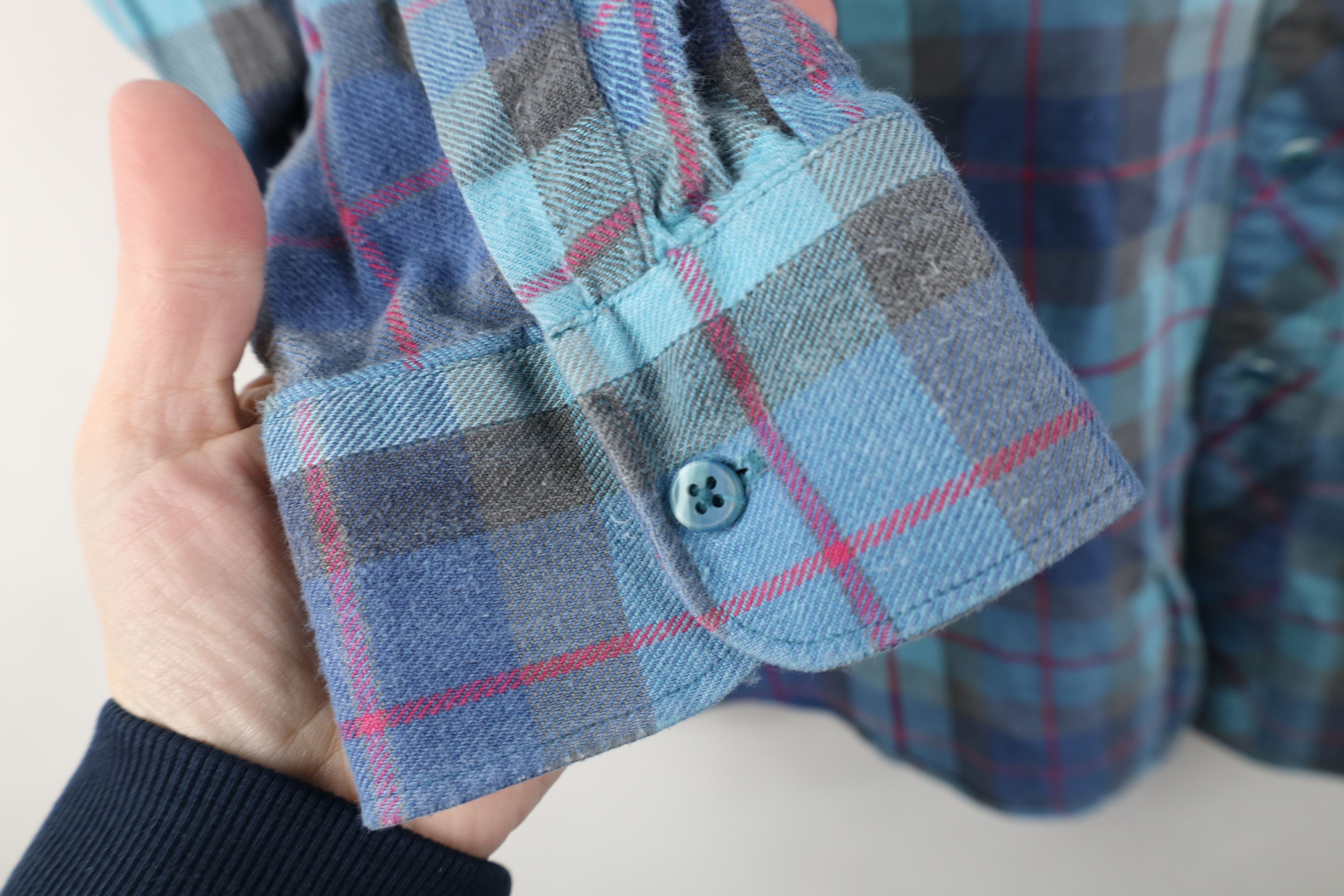 Vintage Vintage 90s Streetwear Collared Button Shirt Blue Plaid Size US XL / EU 56 / 4 - 6 Thumbnail
