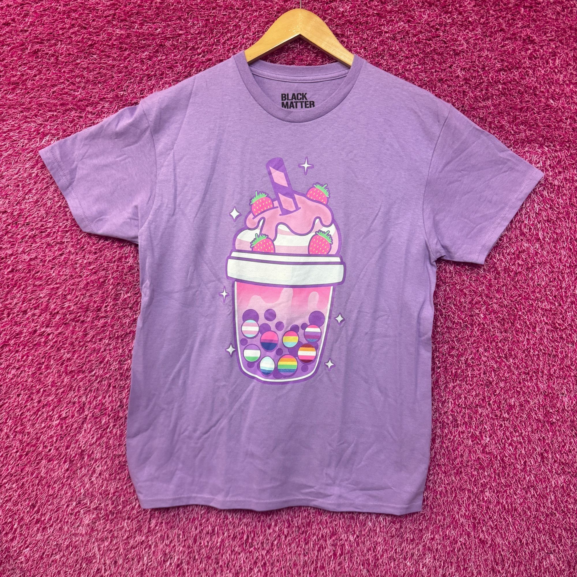 Other Kawaii Strawberry Pride Boba Black Matter Tee M Size US M / EU 48-50 / 2 - 1 Thumbnail
