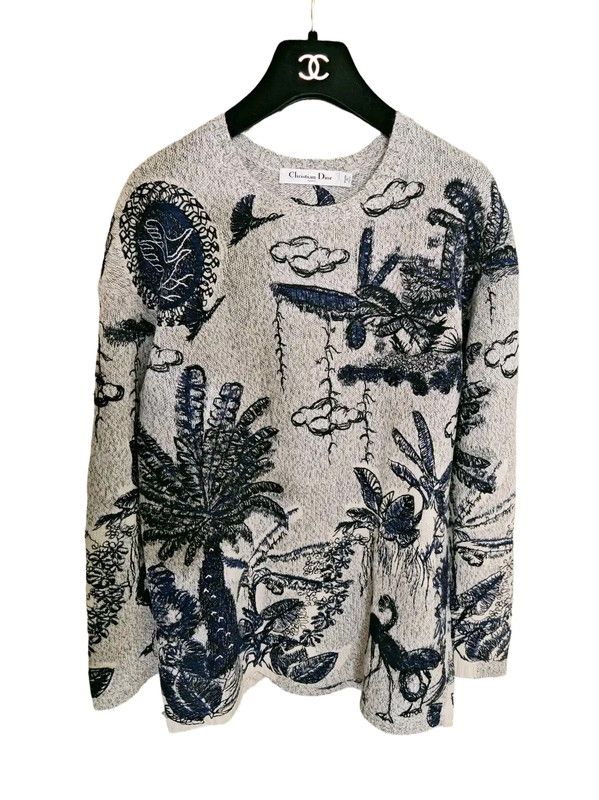Dior Dior Colorblock Embroidered Cashmere Sweater 0089 Size ONE SIZE - 1 Thumbnail