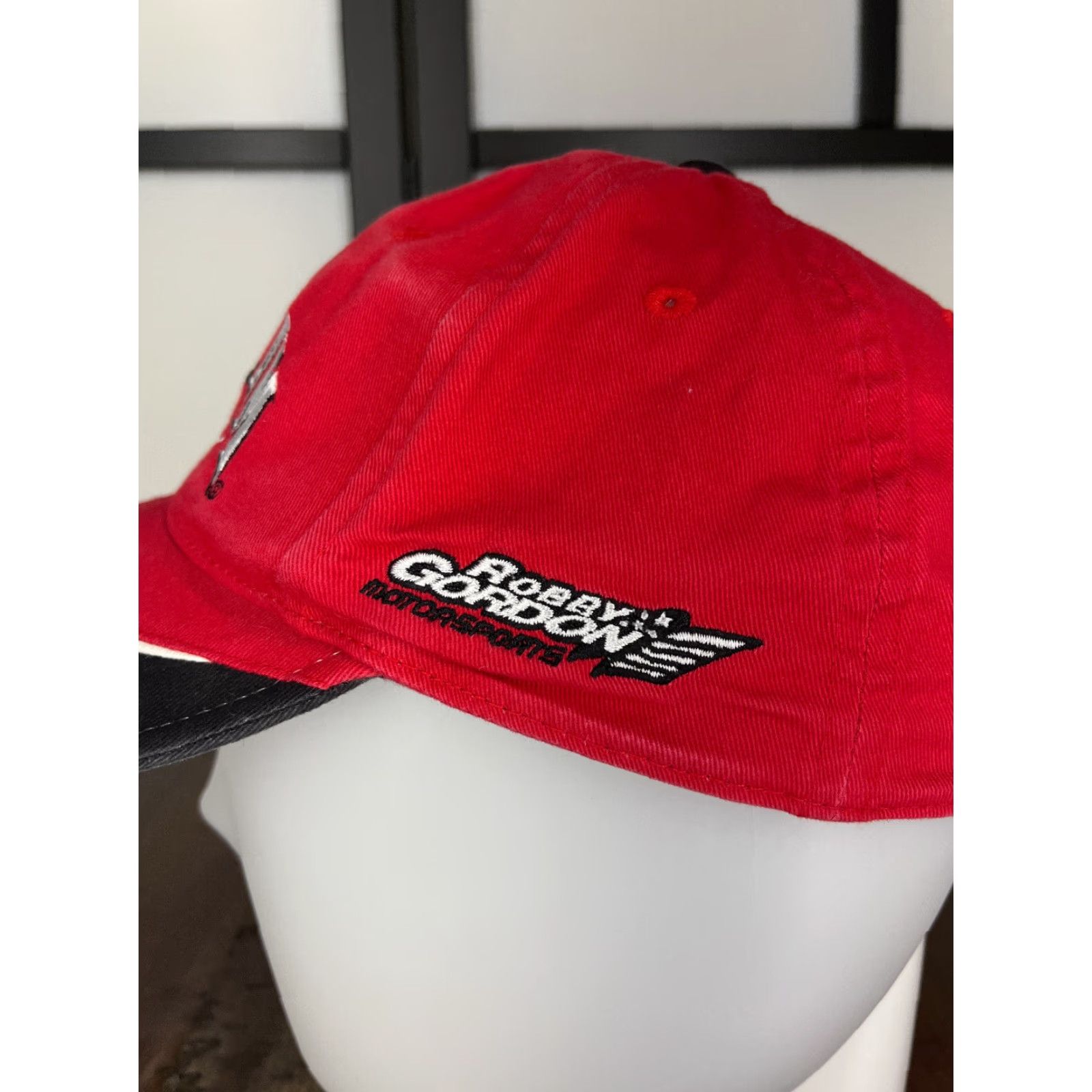 Vintage Jim Beam Racing Hat Cap Strap Back One Size Adult Red Cotton Twill Logo Motorsports Racing Adjustable Baseball Cap Mens Size ONE SIZE - 5 Thumbnail