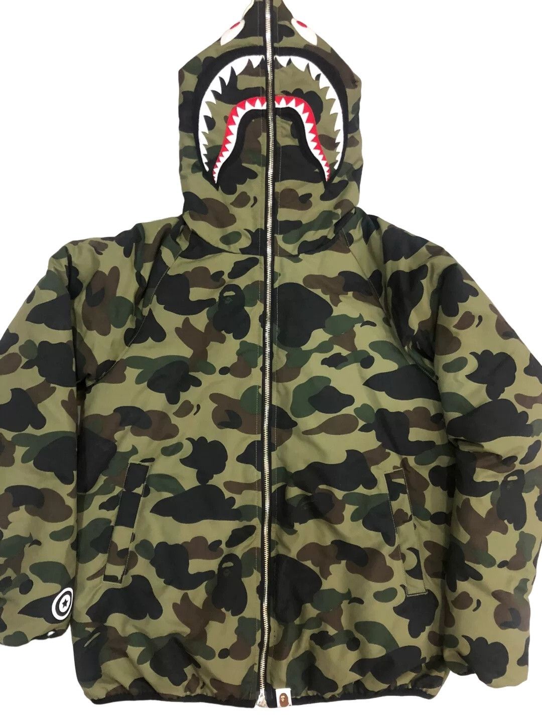 Bape A Bathing Ape Camo Shark Puffer Jacket Size M Size US M / EU 48-50 / 2 - 1 Thumbnail