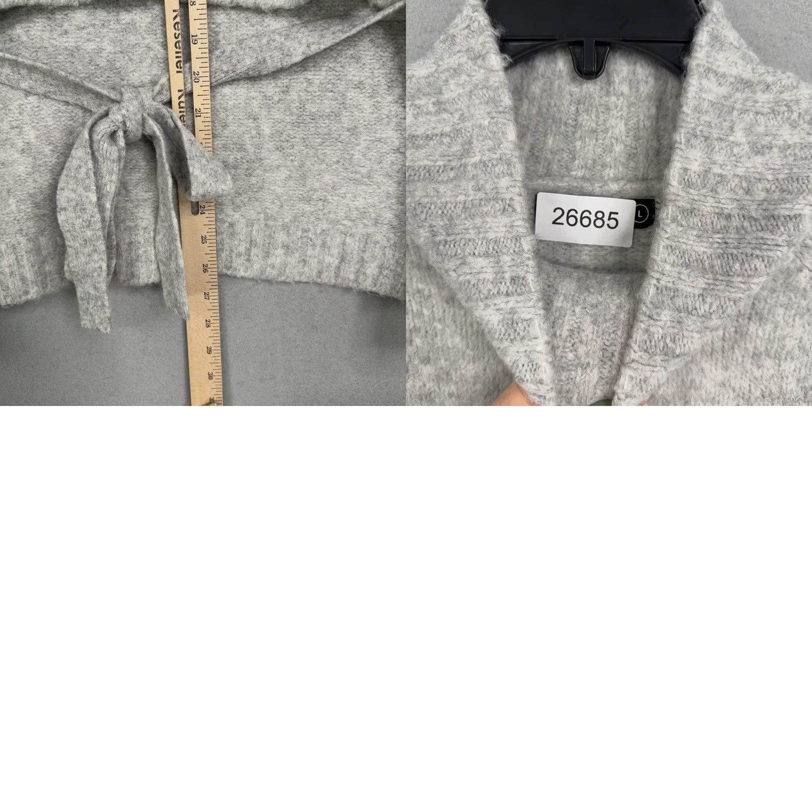 Vintage BLANKNYC Sweater Womens Large Gray Mock Neck Back Tie Bow Hem Knit Pullover Size L / US 10 / IT 46 - 8 Thumbnail