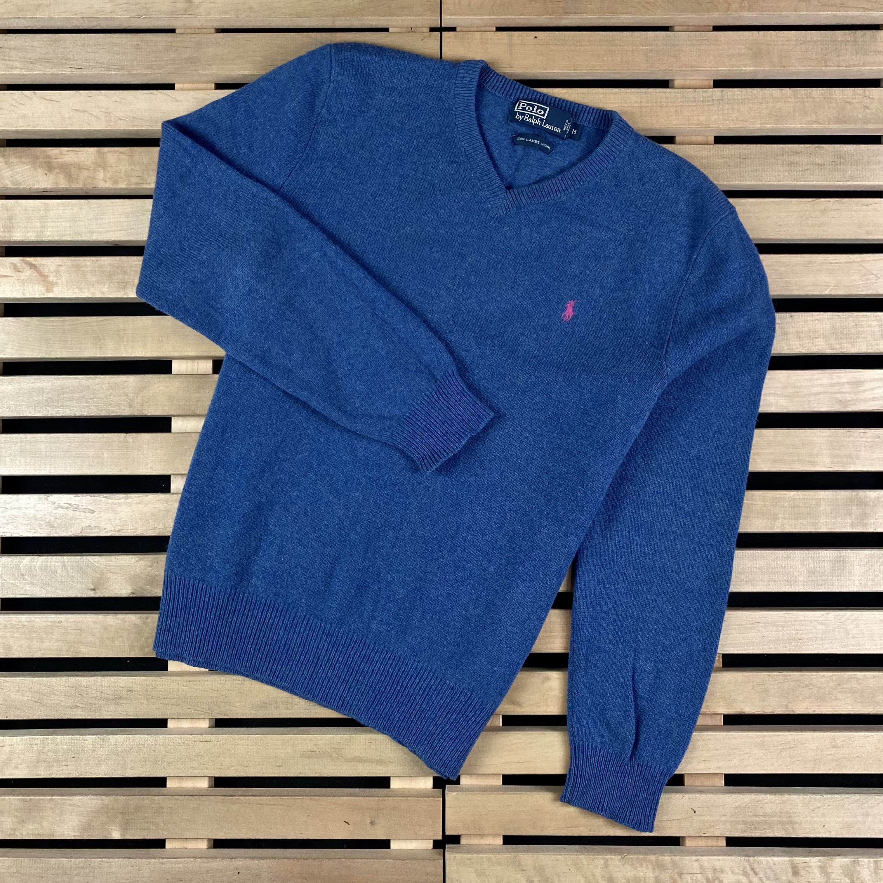 Polo Ralph Lauren × Ralph Lauren × Vintage Mens Wool Jumper V Neck Polo Ralph Lauren Vintage Size М Size US M / EU 48-50 / 2 - 1 Thumbnail
