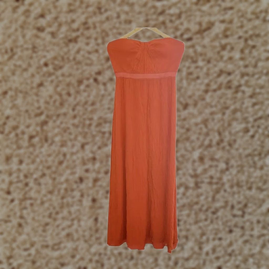 Bcbgmaxazria BCBGMAXAZRIA Maxi Dress 12 Pink Formal Floor Length Strapless Silk Chiffon 52" Long Sleeveless Sweetheart Wedding Colorful Size XL / US 12-14 / IT 48-50 - 1 Thumbnail