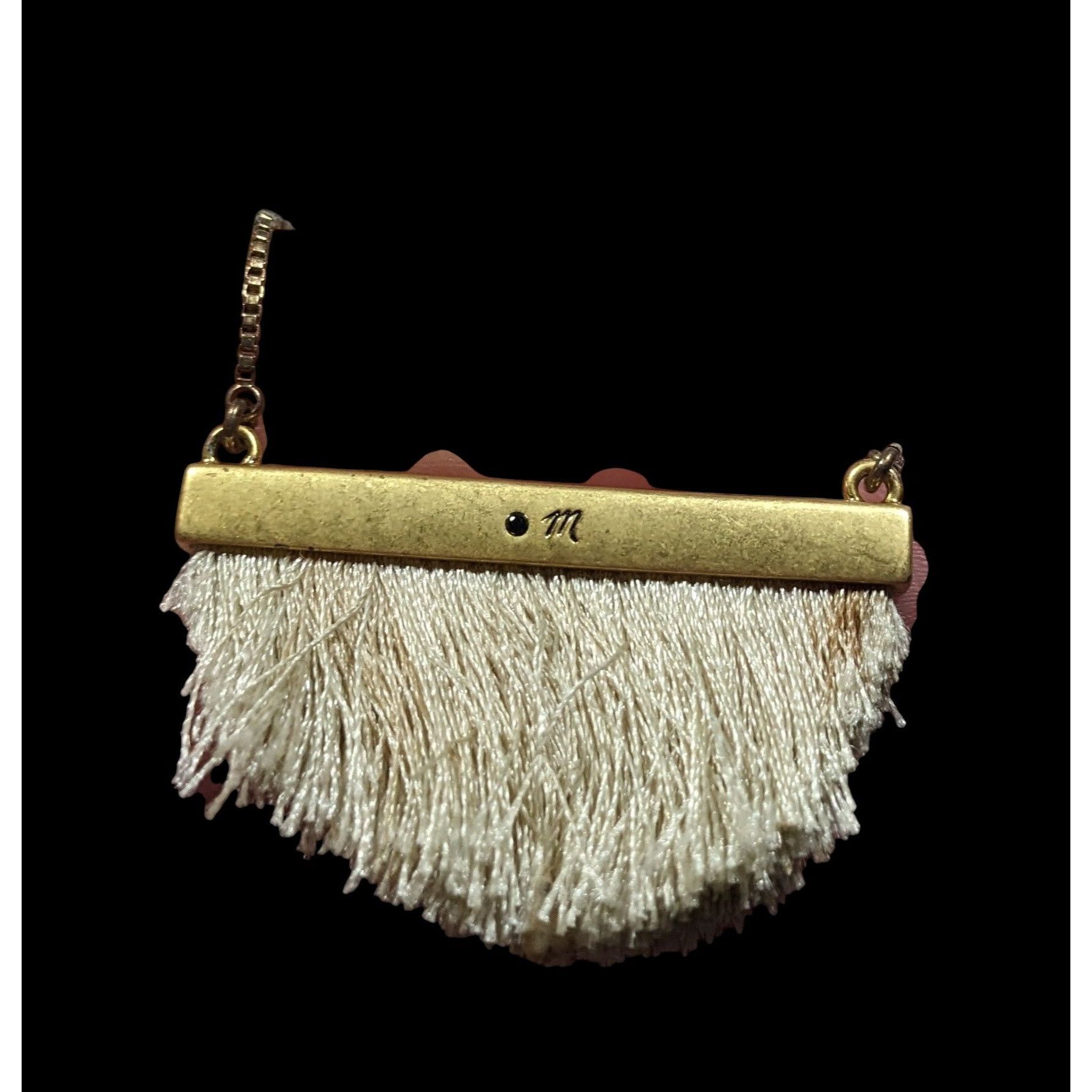 Madewell Madewell Dreamkeeper Cream And Gold Tone Fringe Pendant Neck Size ONE SIZE - 6 Thumbnail