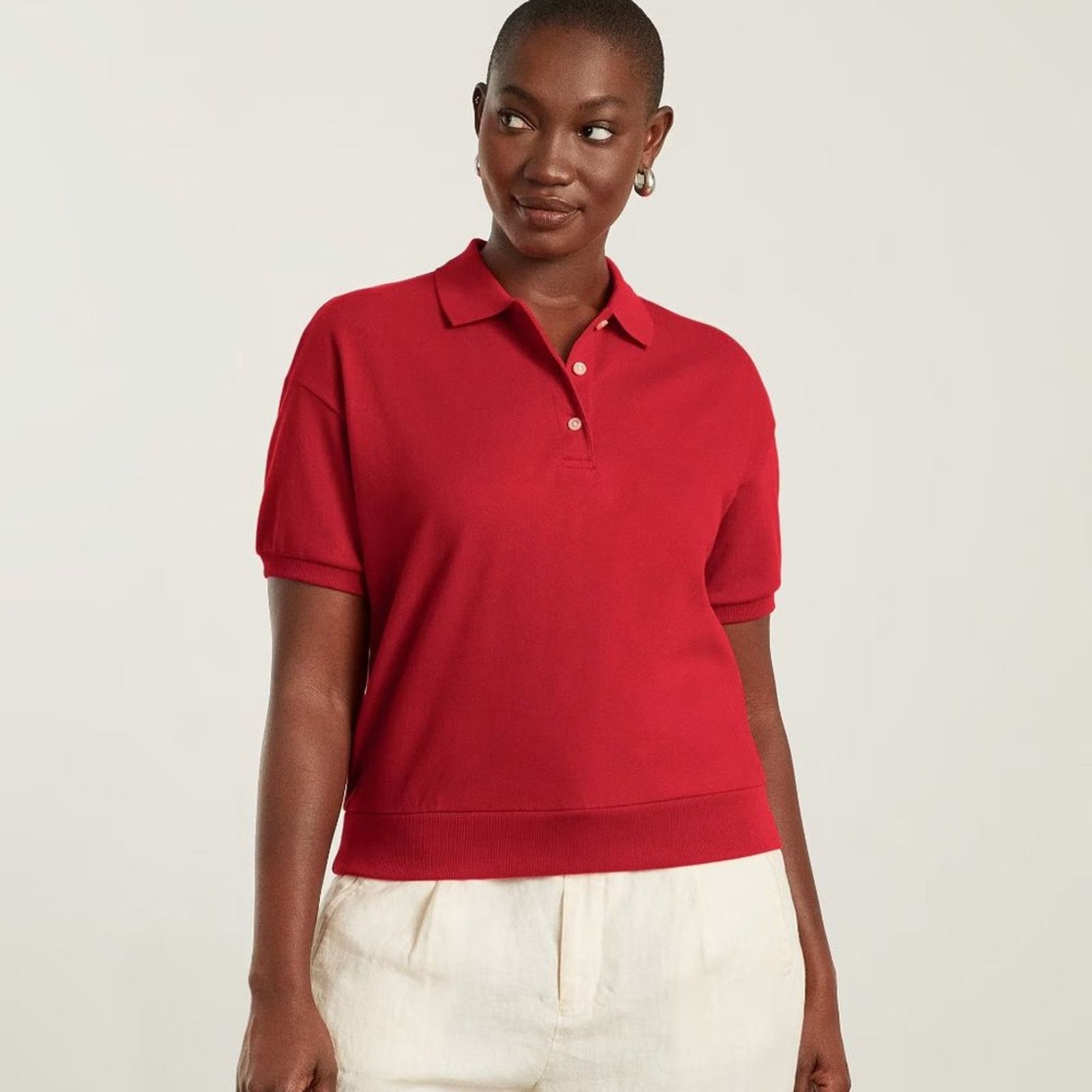 Everlane Everlane The Oversized Polo Red Size Small NWT $55 MSRP Size S / US 4 / IT 40 - 1 Thumbnail