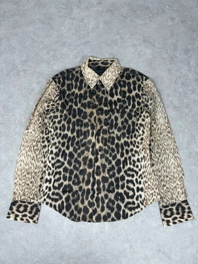 Just Cavalli 2000s Cavalli Leopard Black Shirt Size US M / EU 48-50 / 2 - 2 Thumbnail