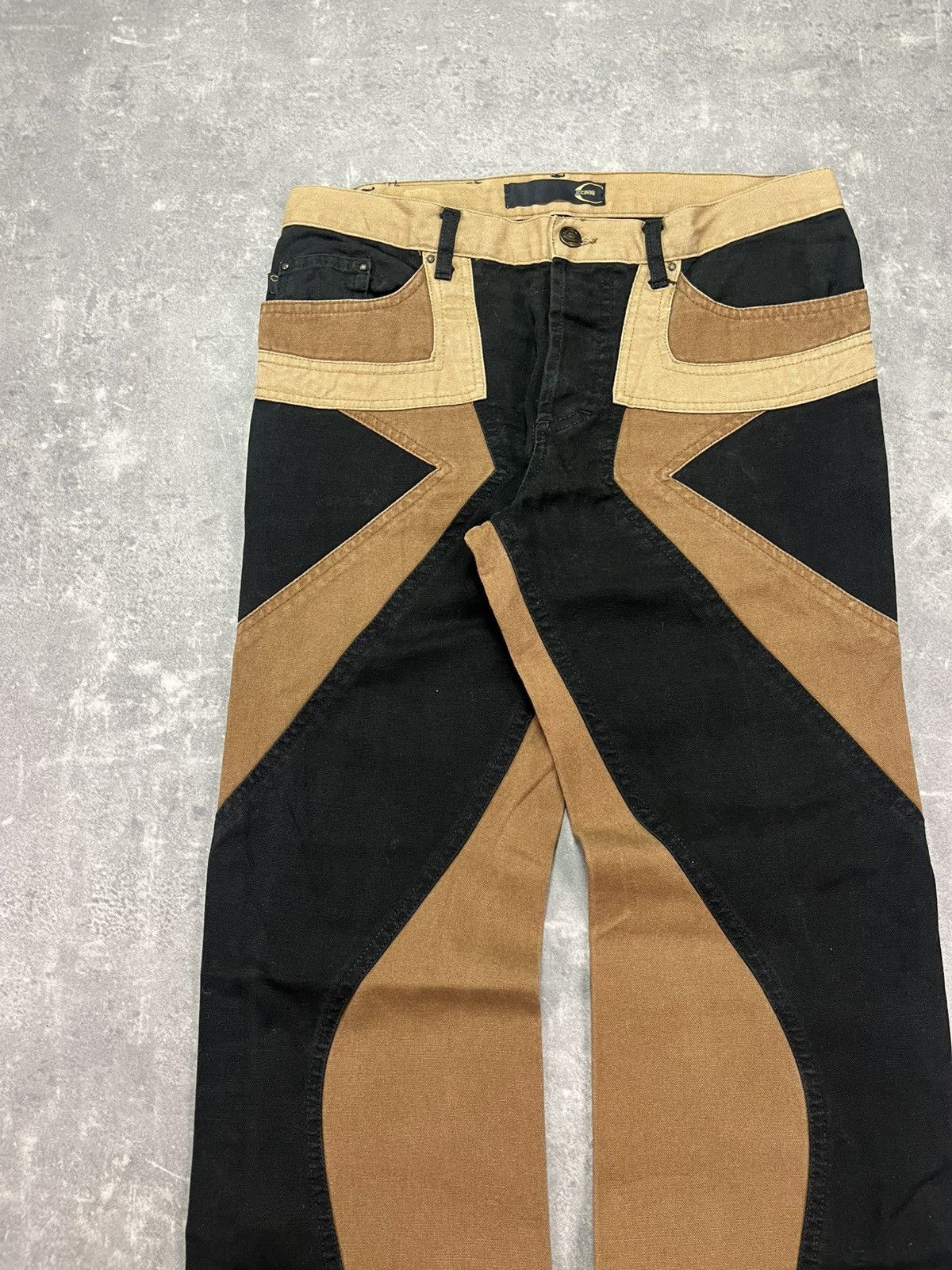 Just Cavalli AW03 Just Cavalli Geometry Panel Flared Jeans 33 Size US 33 - 4 Thumbnail