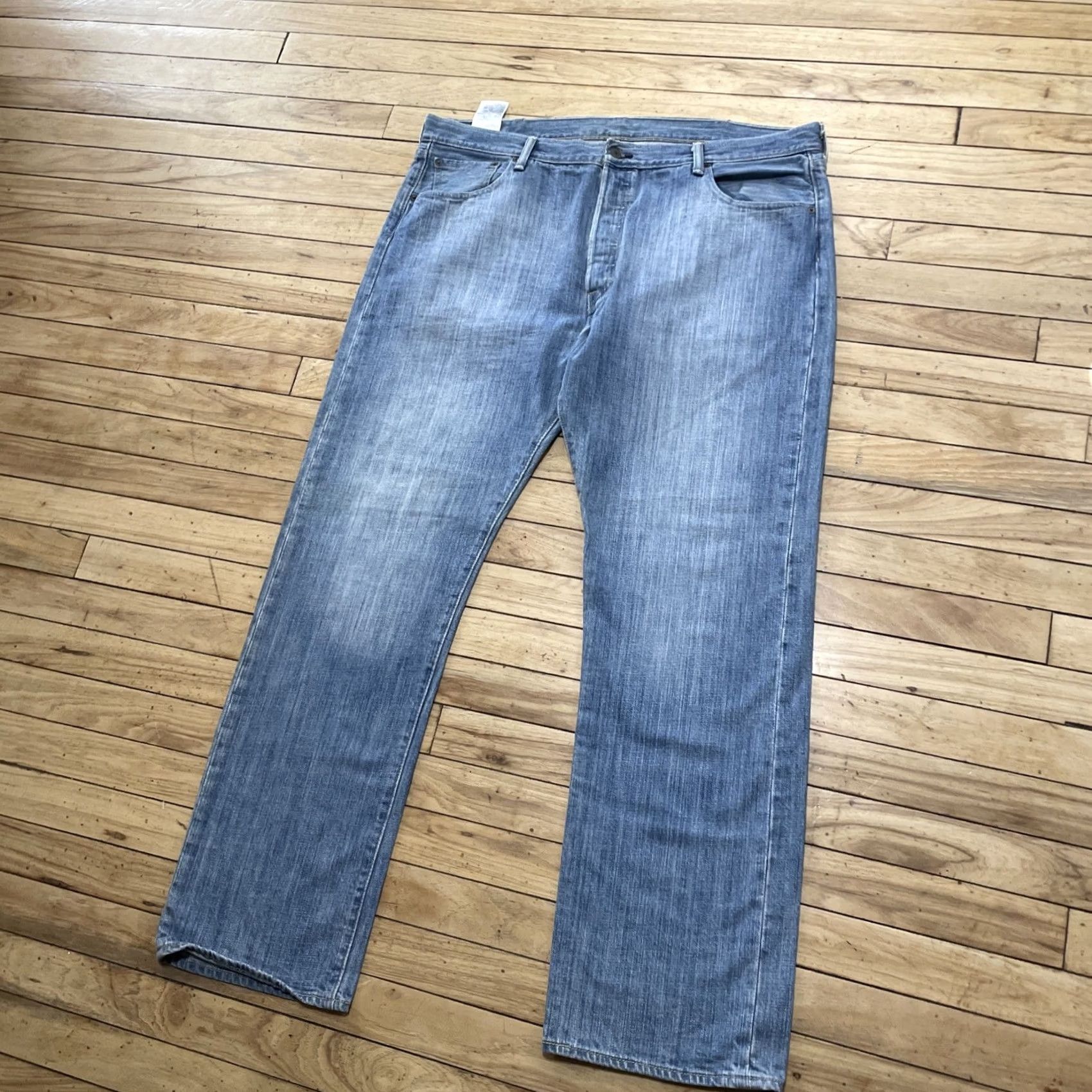 Levi's VINTAGE Levi's Jeans 501XX Light Blue Denim Straight 501 40x32 Mens Regular Blue Jeans 5-Pocket Logo Zipper Button Vintage Mens Size US 36 / EU 52 - 5 Thumbnail