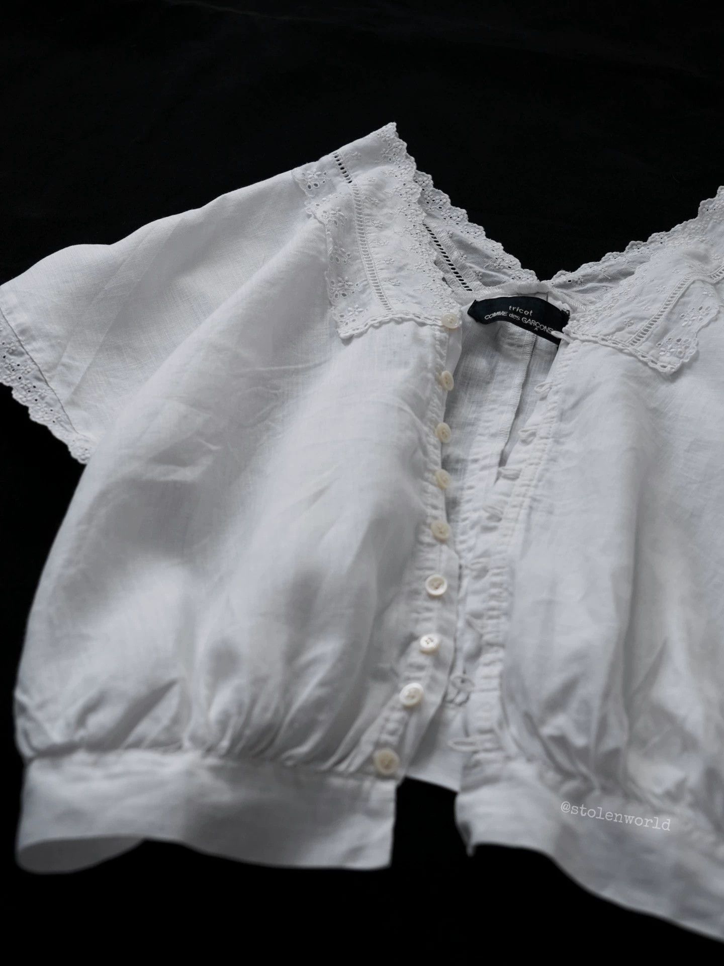 Comme des Garcons tricot comme des garçons 2011ss linen lace blouse Size S / US 4 / IT 40 - 2 Thumbnail