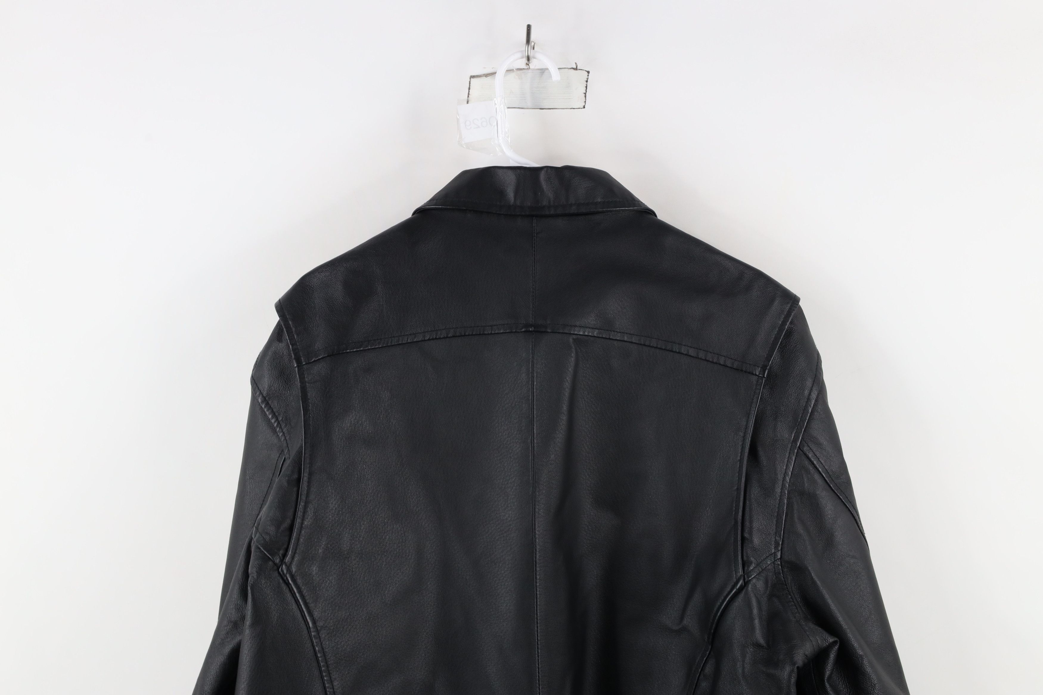 Vintage Vintage 90s Streetwear Quilted Leather Bomber Jacket Black Size US L / EU 52-54 / 3 - 14 Thumbnail