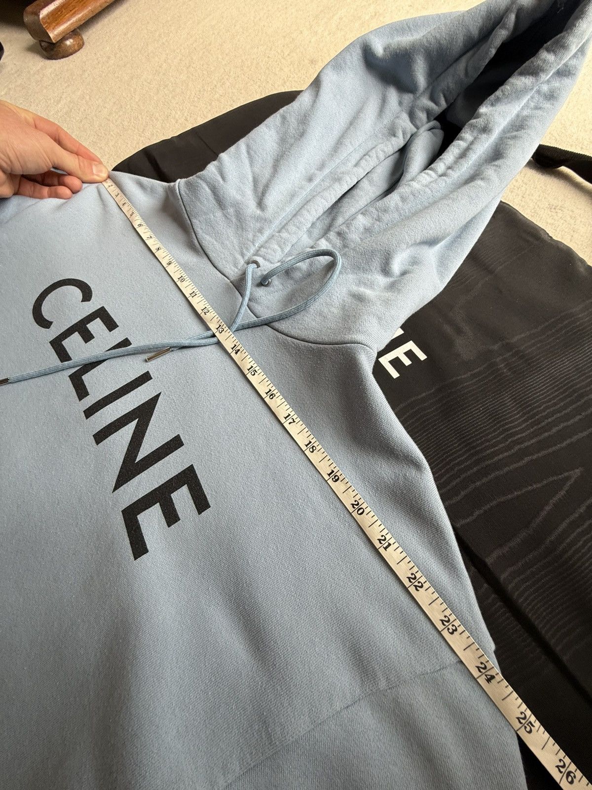 Celine Celine blue black logo hoodie Hedi Slimane grail Size US L / EU 52-54 / 3 - 5 Thumbnail