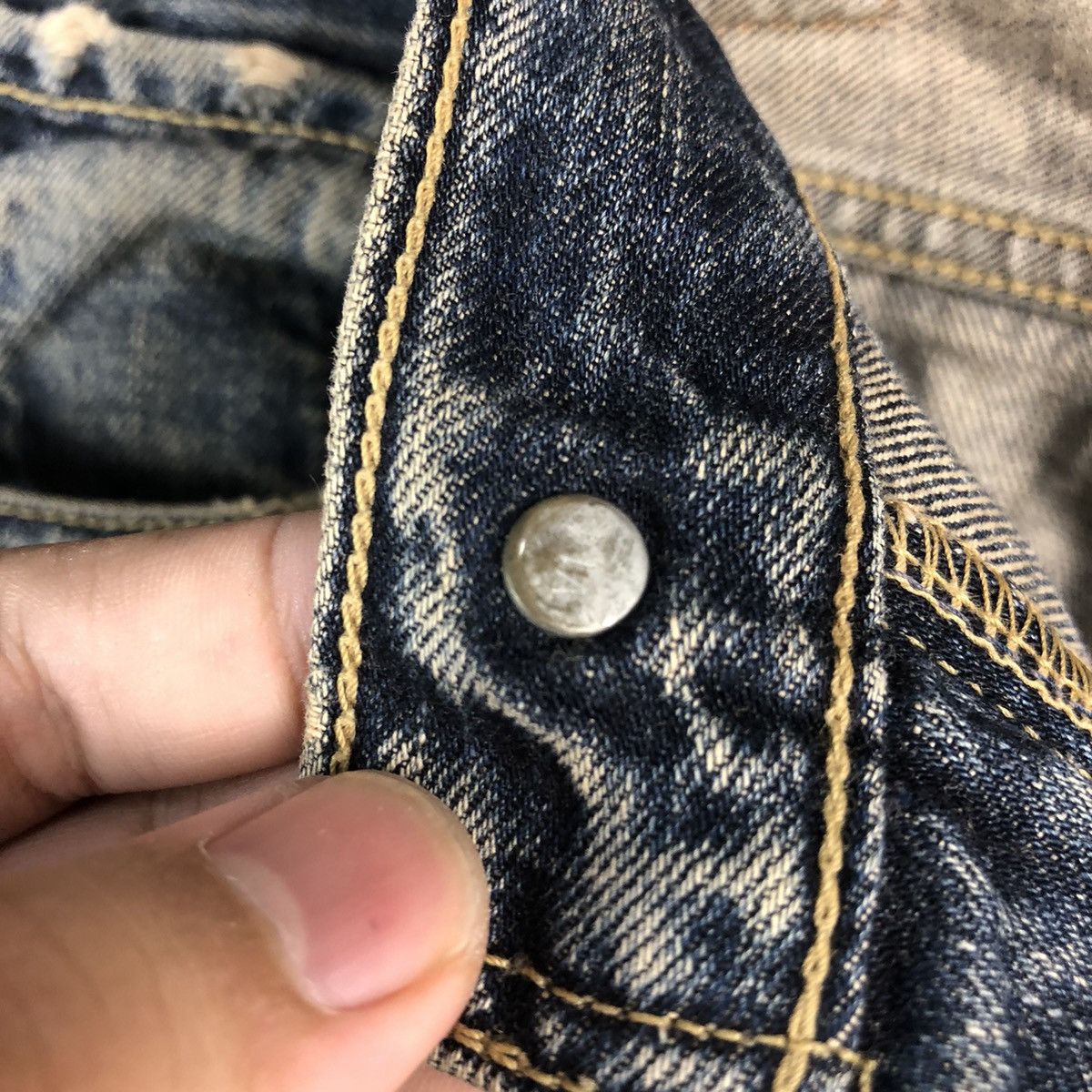 Levi's 503 Levis Blue ripped distressed Denim jeans #A2615 Size US 30 / EU 46 - 14 Thumbnail