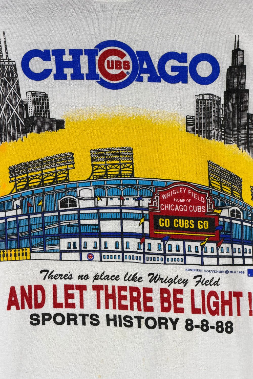 Vintage 1988 Chicago Cubs Wrigley Field First Night Game Tee Size US L / EU 52-54 / 3 - 6 Thumbnail