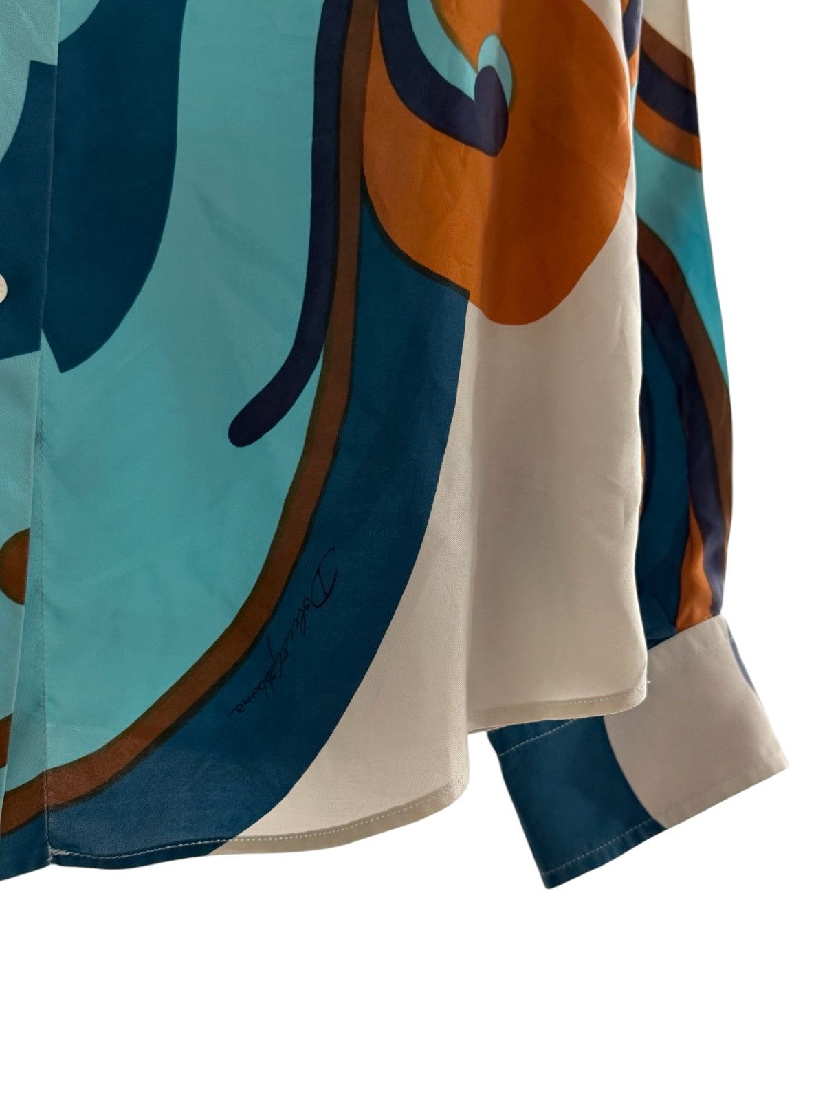 Dolce & Gabbana Dolce Gabbana Abstract Silk Shirt Size L / US 10 / IT 46 - 3 Thumbnail