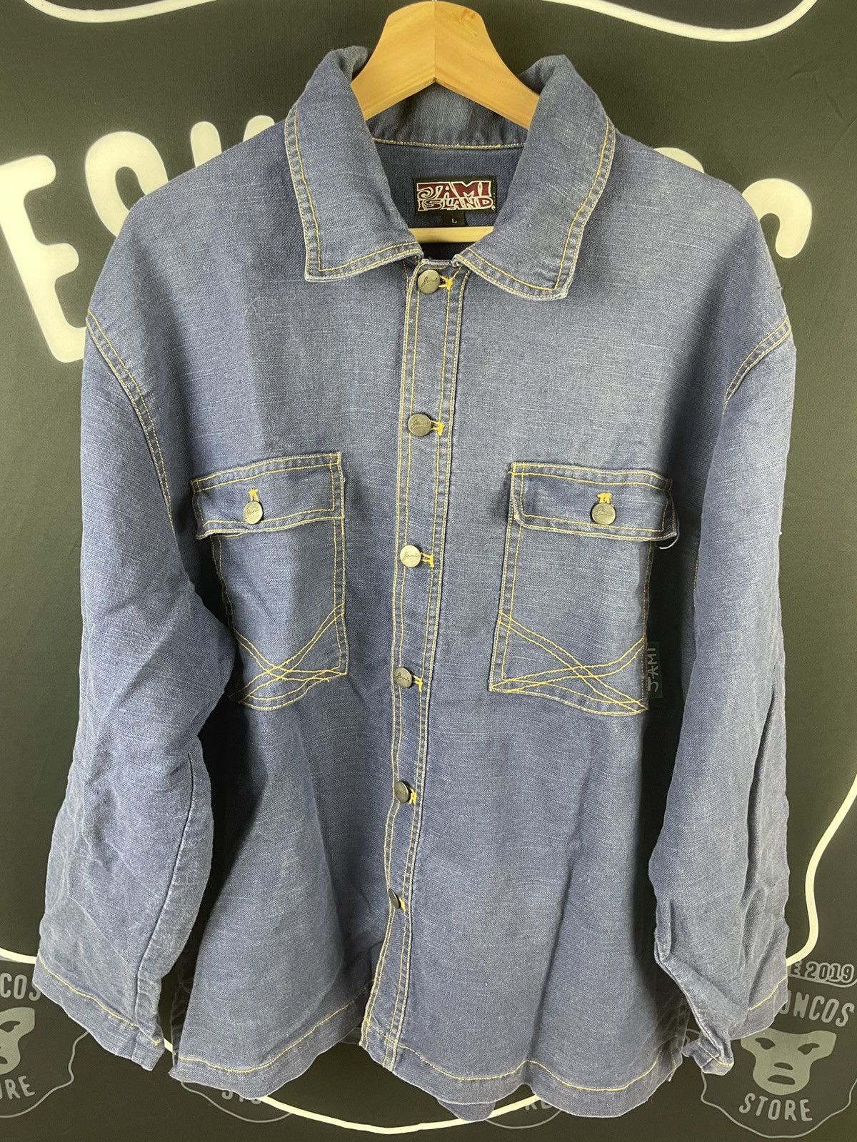 Japanese Brand Jami Island Double Pocket Denim Shirts Size US XL / EU 56 / 4 - 1 Thumbnail