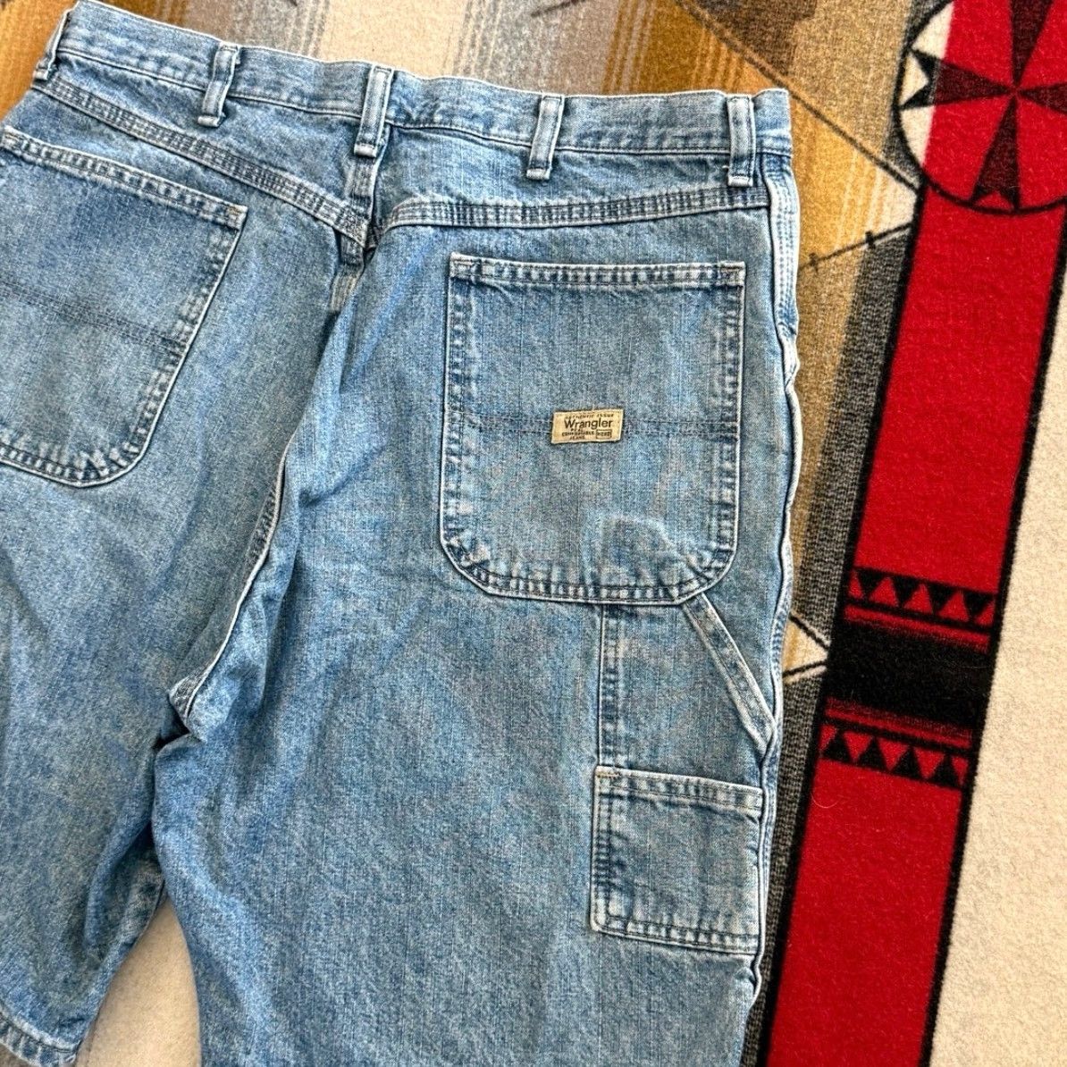 Wrangler VINTAGE Wrangler Carpenter Denim Jean Shorts Jorts 36 Men’s Blues Grunge Y2K Workwear Size US 36 / EU 52 - 4 Thumbnail