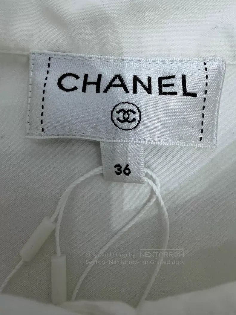 Chanel Chanel White oversize basic loose long-sleeved shirt Size XS / US 0-2 / IT 36-38 - 4 Thumbnail