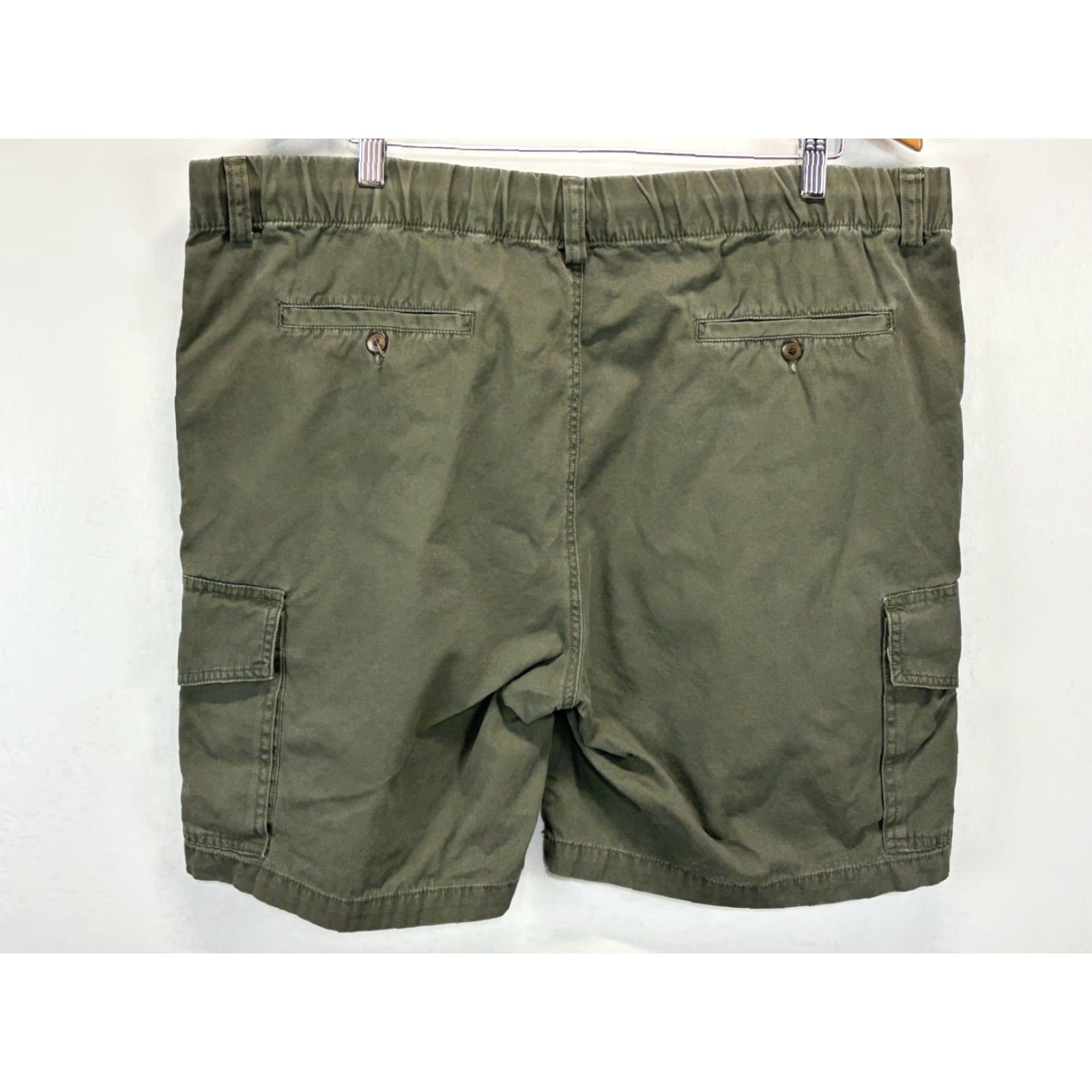 Tommy Bahama TOMMY BAHAMA Cargo Shorts Men’s Large Green Elastic Waist Drawstring Cotton Blend Size US 33 - 3 Thumbnail
