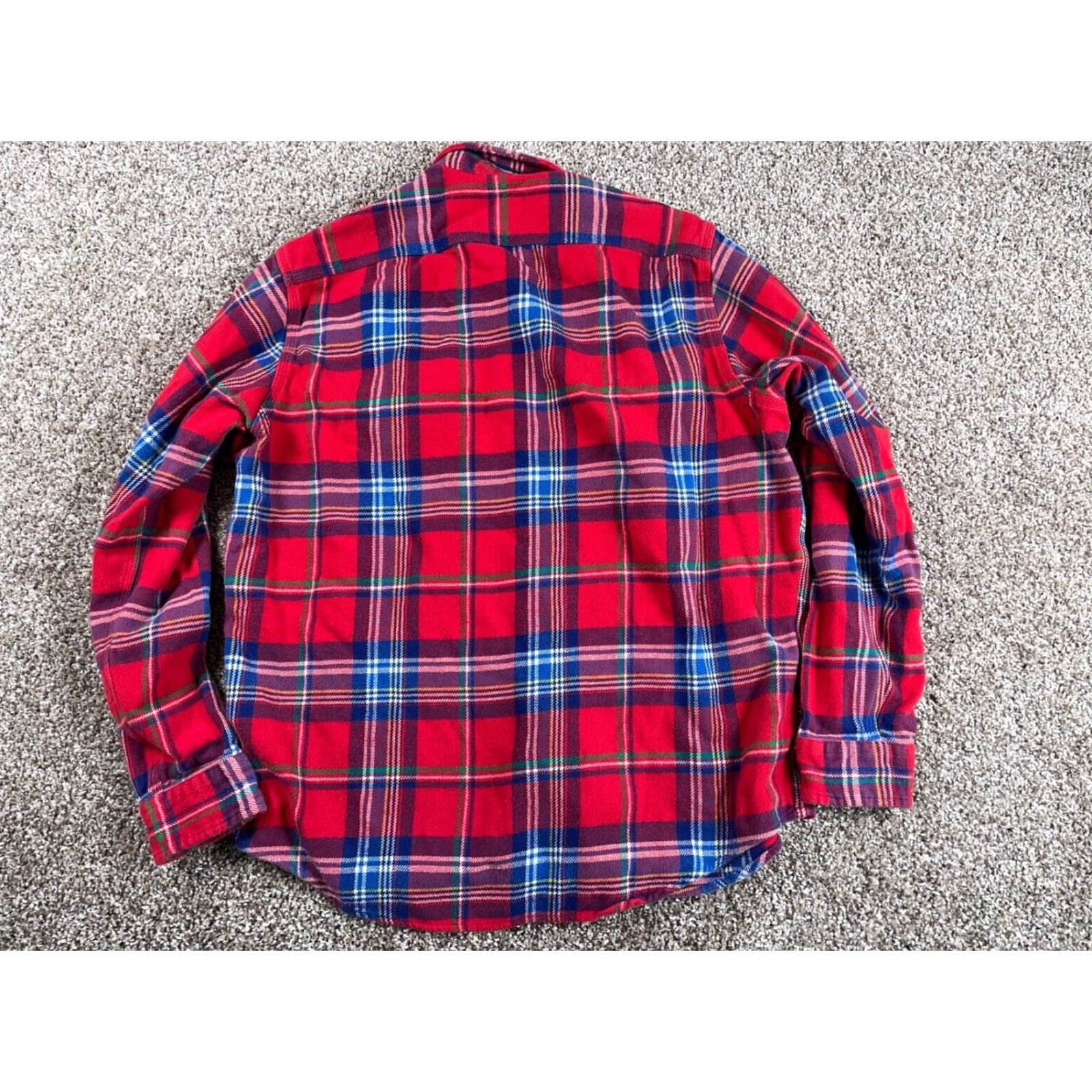 Polo Ralph Lauren VINTAGE Polo Ralph Lauren Flannel Shirt Men Large Red Blue Plaid 90s Grunge Heavyweight Size US L / EU 52-54 / 3 - 2 Thumbnail