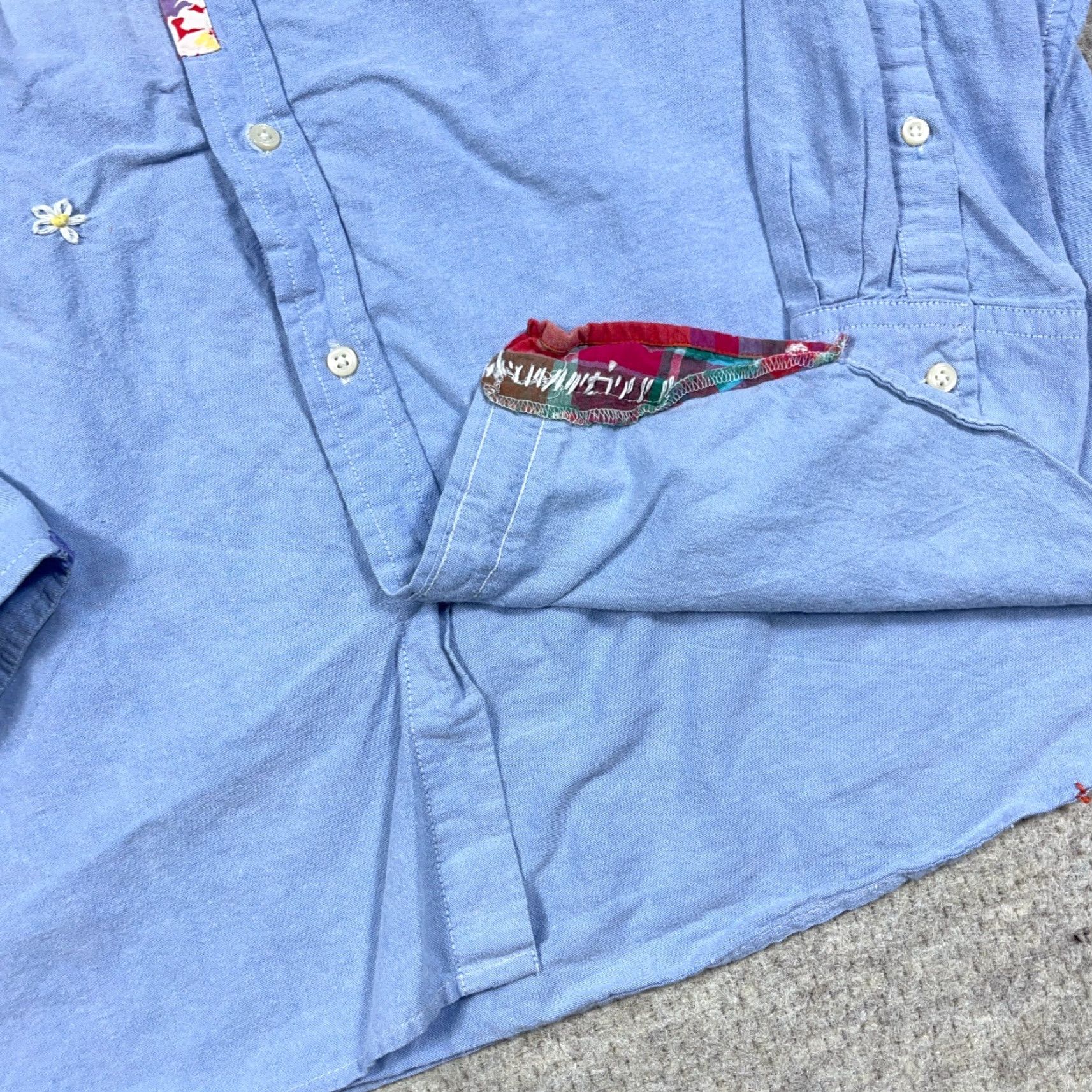 Polo Ralph Lauren VINTAGE Polo Ralph Lauren Shirt Men Small 14 Blue Button Up Patch Work Embroidered Faded Size US S / EU 44-46 / 1 - 5 Thumbnail