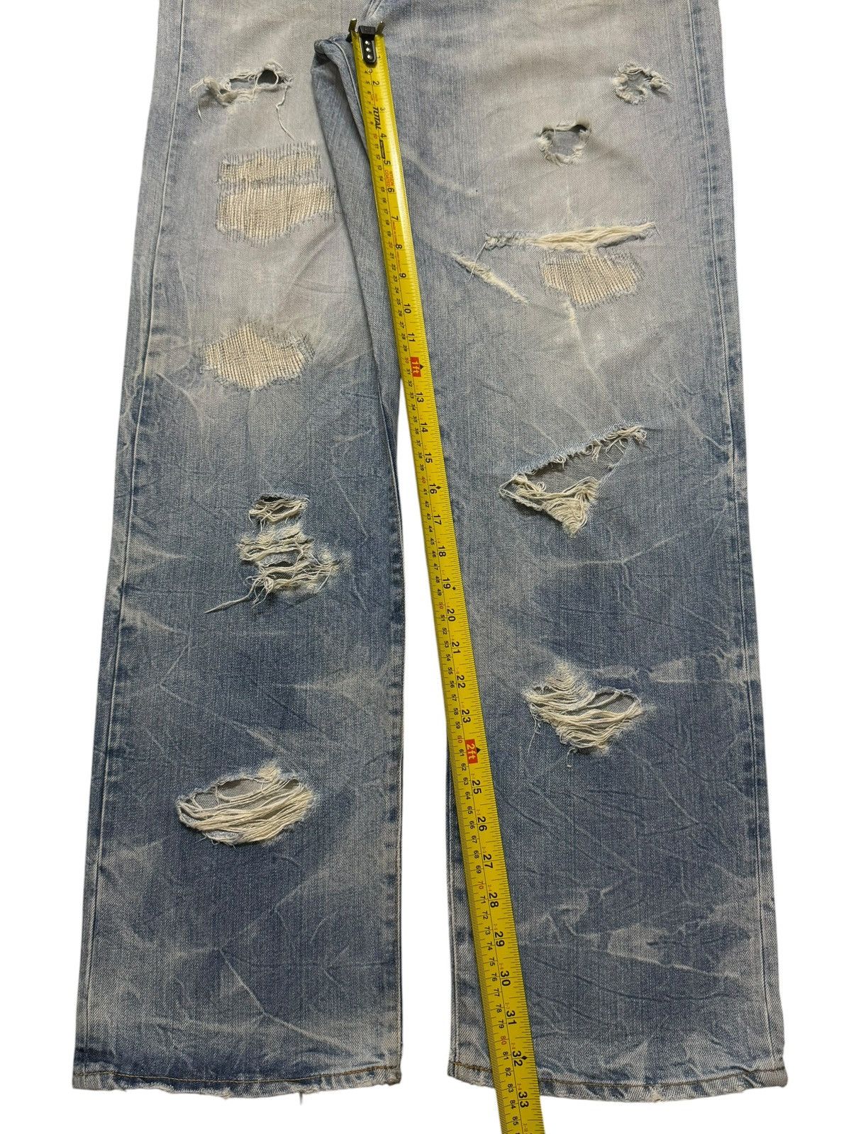 Kapital Vintage 90s Japanese Honeycomb Bleached Distressed Wide Leg Size US 34 / EU 50 - 10 Thumbnail