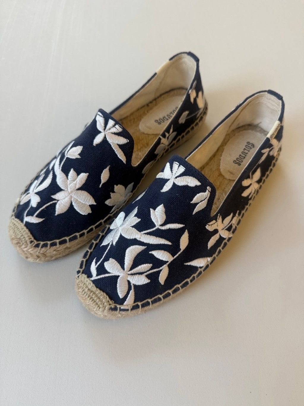 Soludos Embroidered Espadrille In Navy Blue Women Size 8.5, Women's — image 3 of 6
