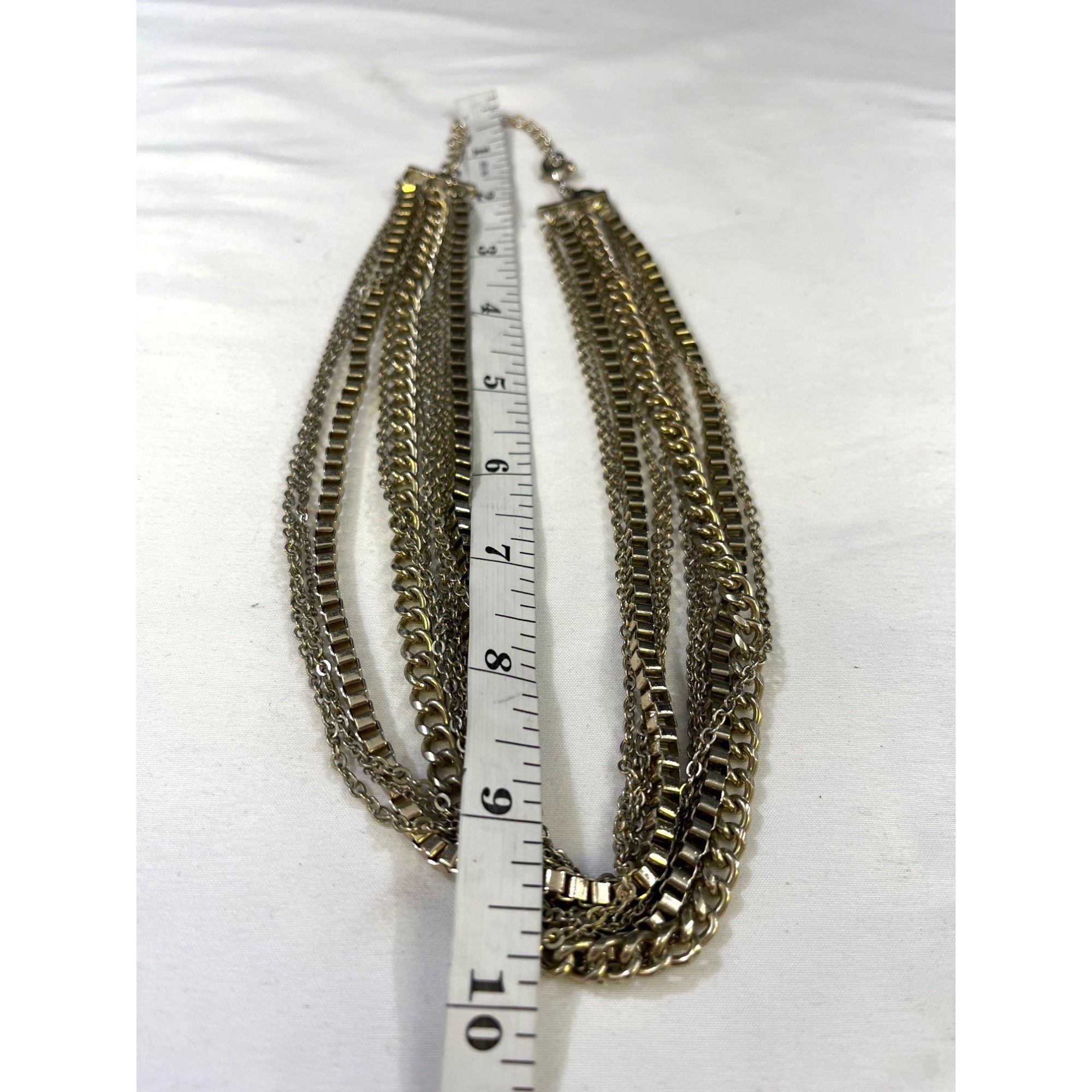 Other Vintage Womens Gold 12 Strands Chain Necklace SKU 6403 Size ONE SIZE - 5 Thumbnail