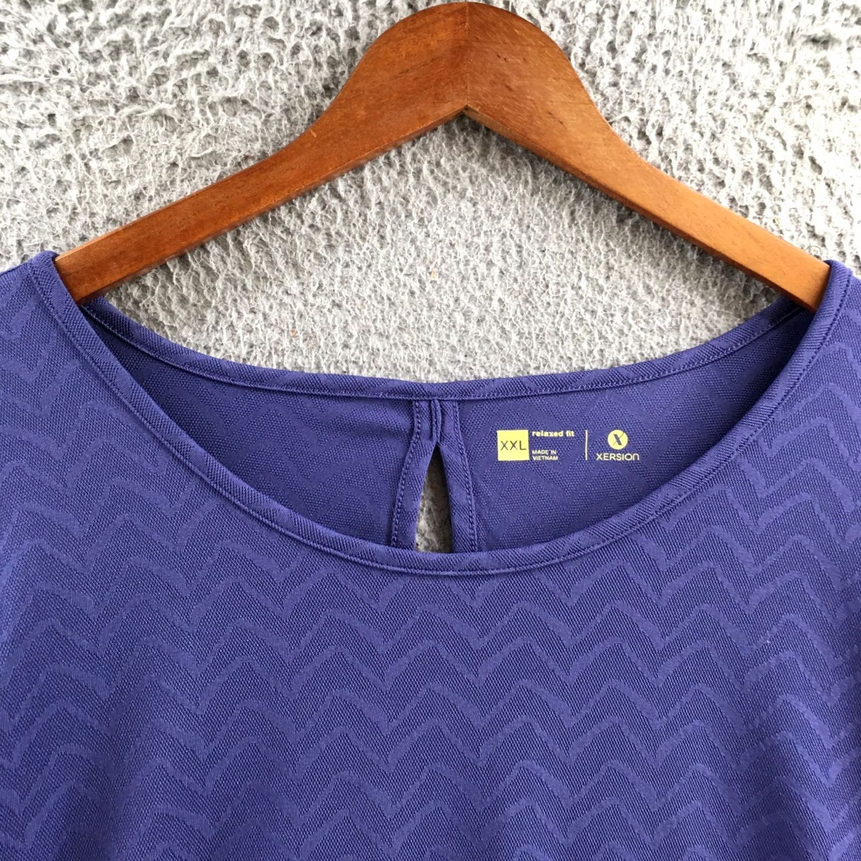 Vintage Xersion Shirt Womens 2XL Skipper Blue Textured Relaxed Fit Polyester Stretch NEW Blouse Casual Shirts Classic All Seasons Mens Womens Girls Boys Size XXL / US 16-18 / IT 52-54 - 3 Thumbnail