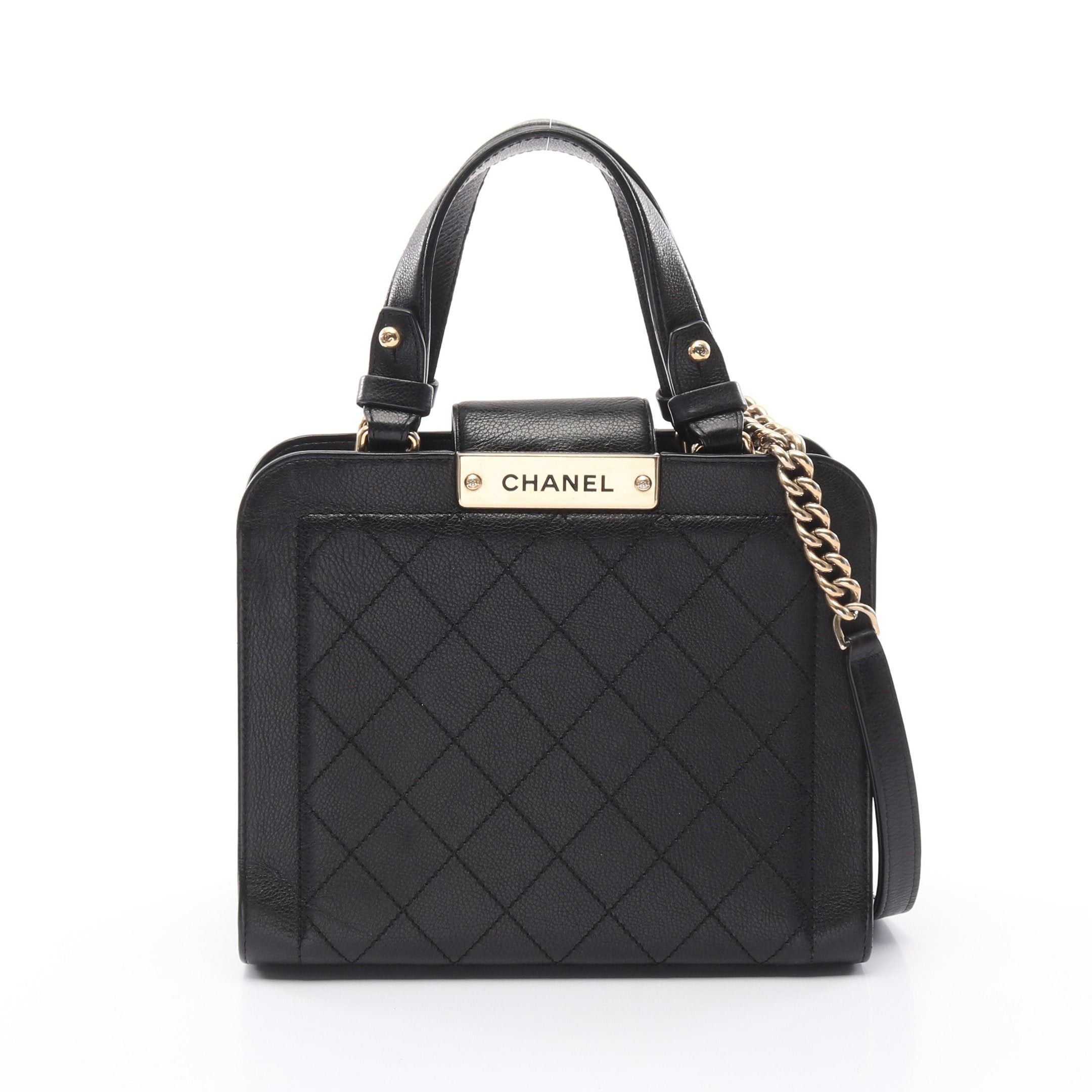 Chanel Chanel Matelasse Click Label Chain Shoulder Bag Leather Black Gold Hardware Size ONE SIZE - 1 Thumbnail
