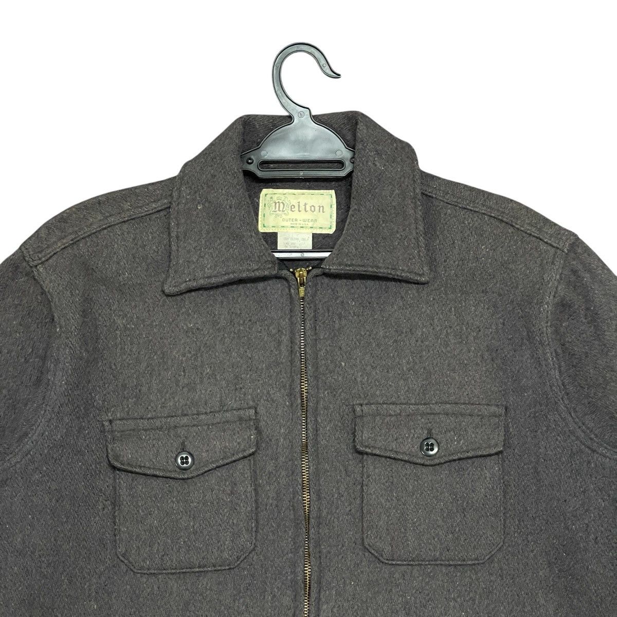 Vintage Vintage 80s Melton Wool Chore Workwear Jacket - Made USA Size US L / EU 52-54 / 3 - 8 Thumbnail