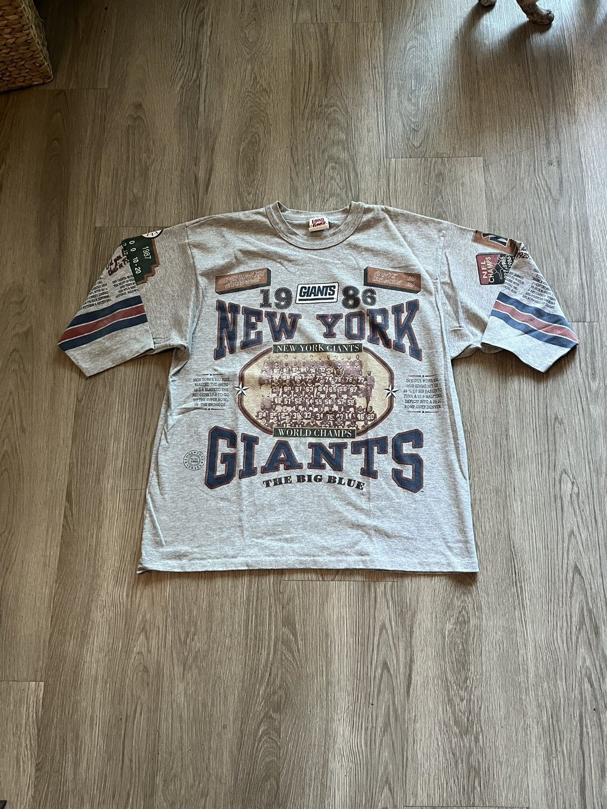 Vintage long gone 1986 new york giants t shirt aop Size US XL / EU 56 / 4 - 1 Thumbnail