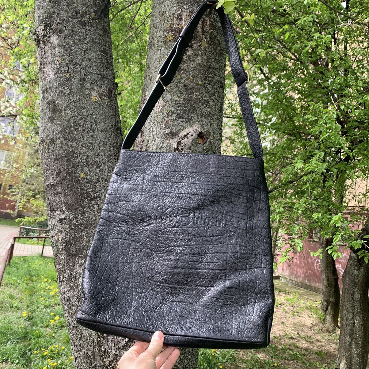 image of Avant Garde x Bvlgari Leather Tote Bag in Black, Women's