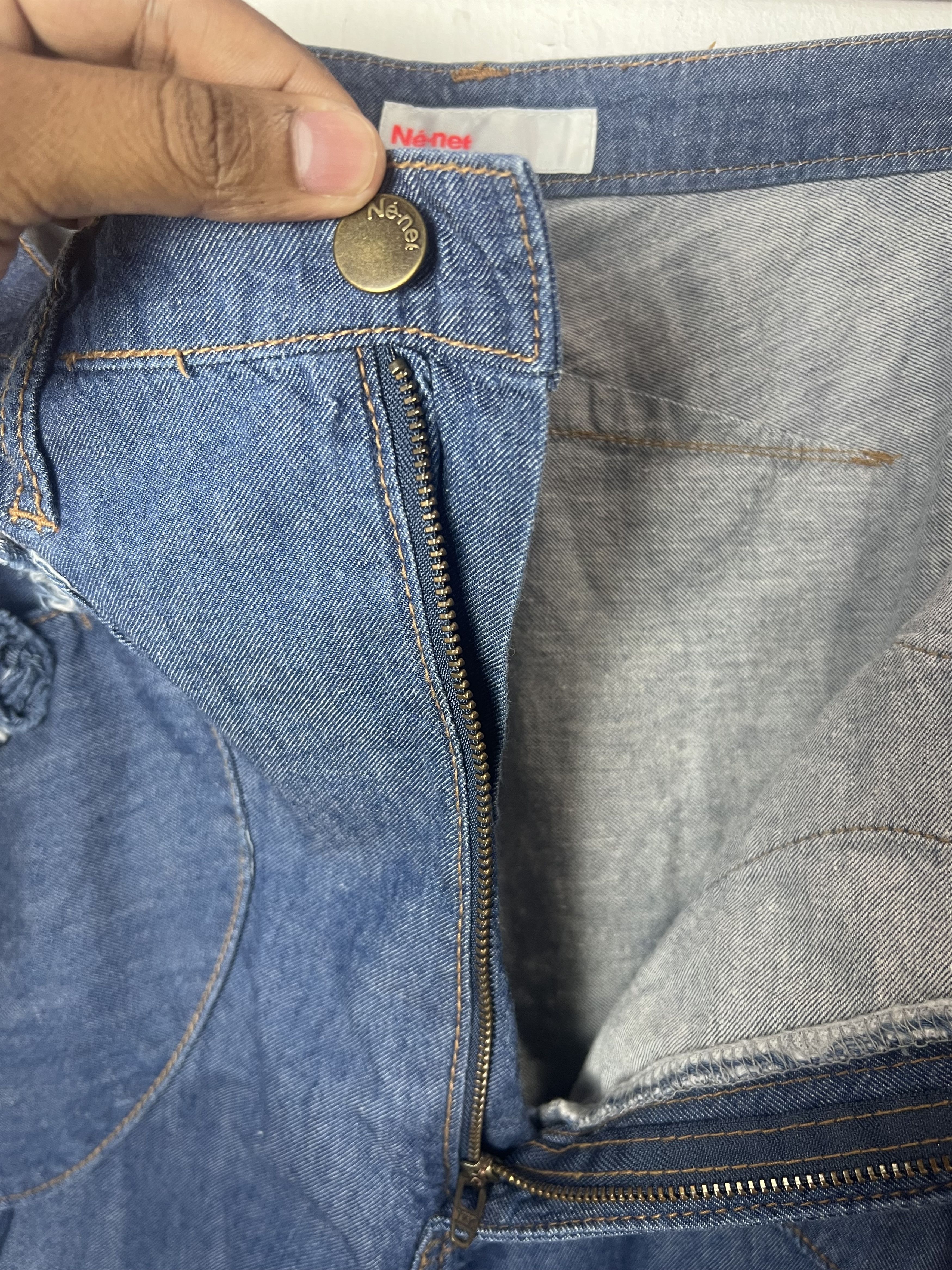 Ne-Net Ne-Net Drop Crotch Silhouette Distressed Denim Jeans Size 30" / US 8 / IT 44 - 11 Thumbnail