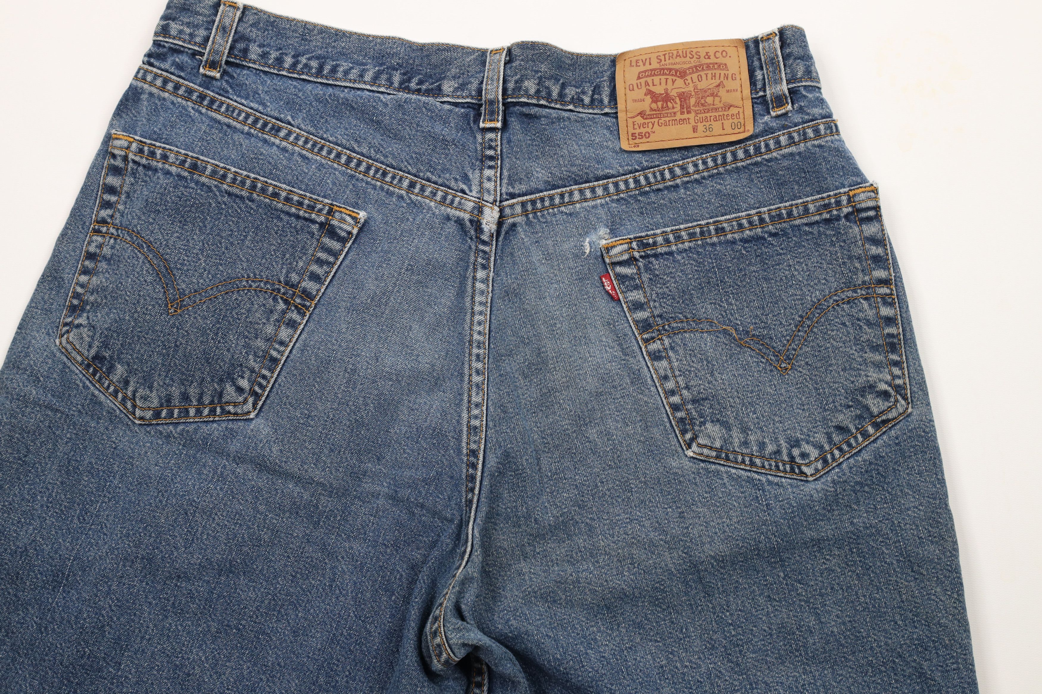 Levi's × Vintage Vintage 90s Levis 550 Fit Denim Jean Shorts Jorts Size US 36 / EU 52 - 10 Thumbnail
