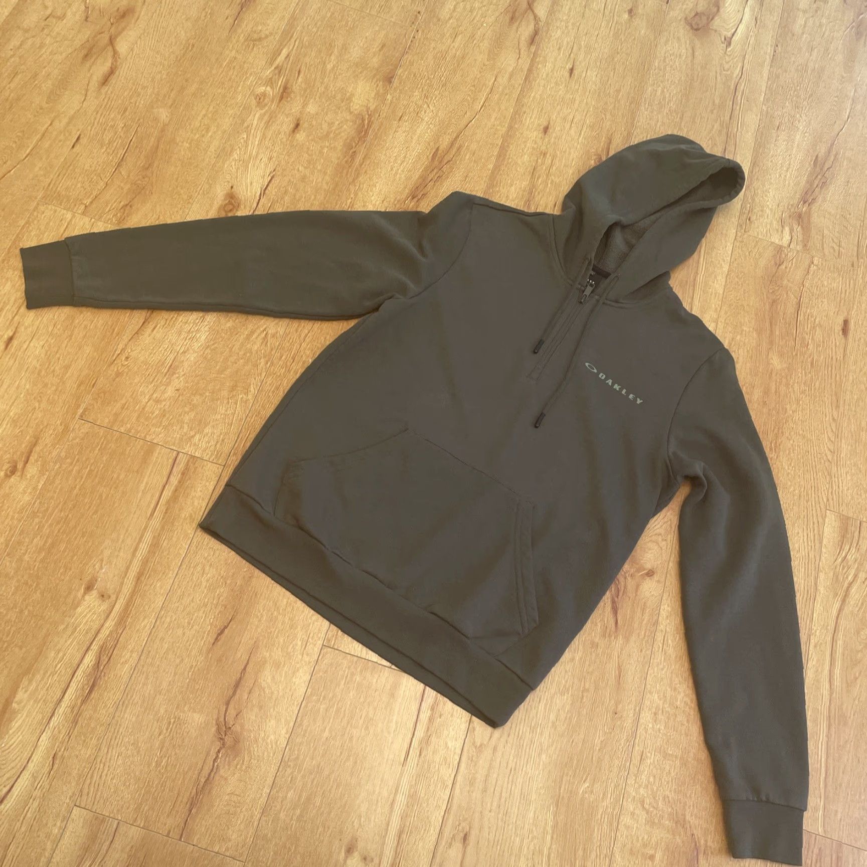 Oakley Oakley Pullover Hoodie Mens Small Green Custom Fit Quarter Zip Kangaroo Pocket Zipper Pockets Size US S / EU 44-46 / 1 - 2 Thumbnail